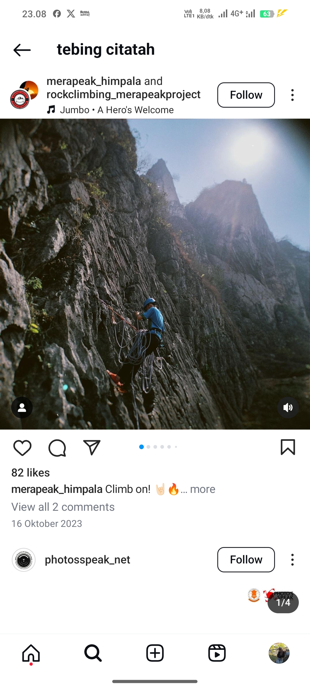 Kegiatan Panjat Tebing di Tebing Citatah 90, Bandung, Jawa Barat