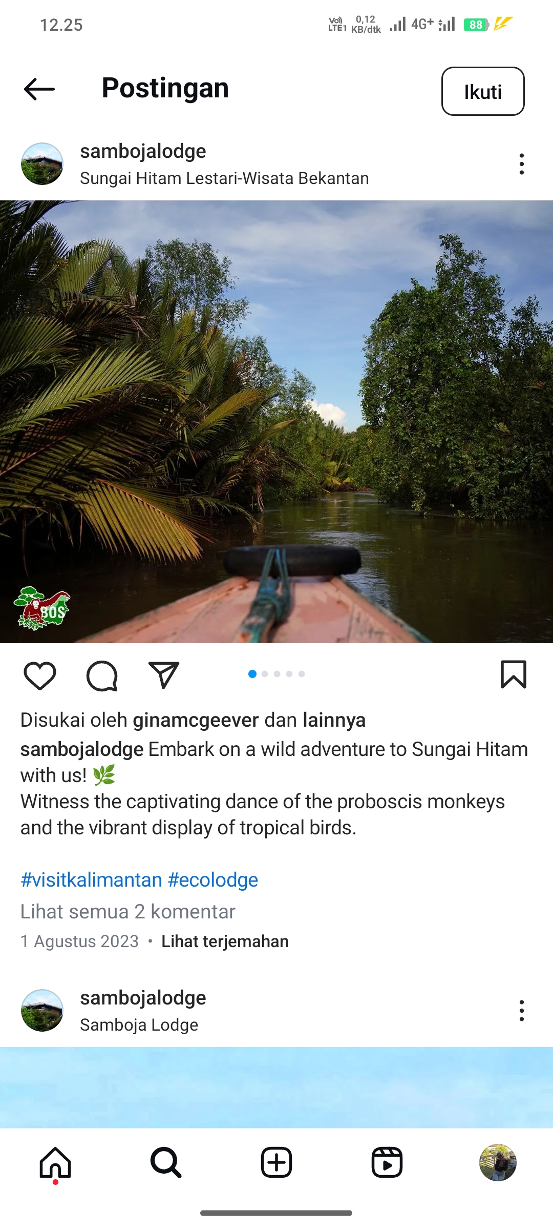 Subgan Hitam Lestari yang Terletak di Sekitar Samboja Lodge