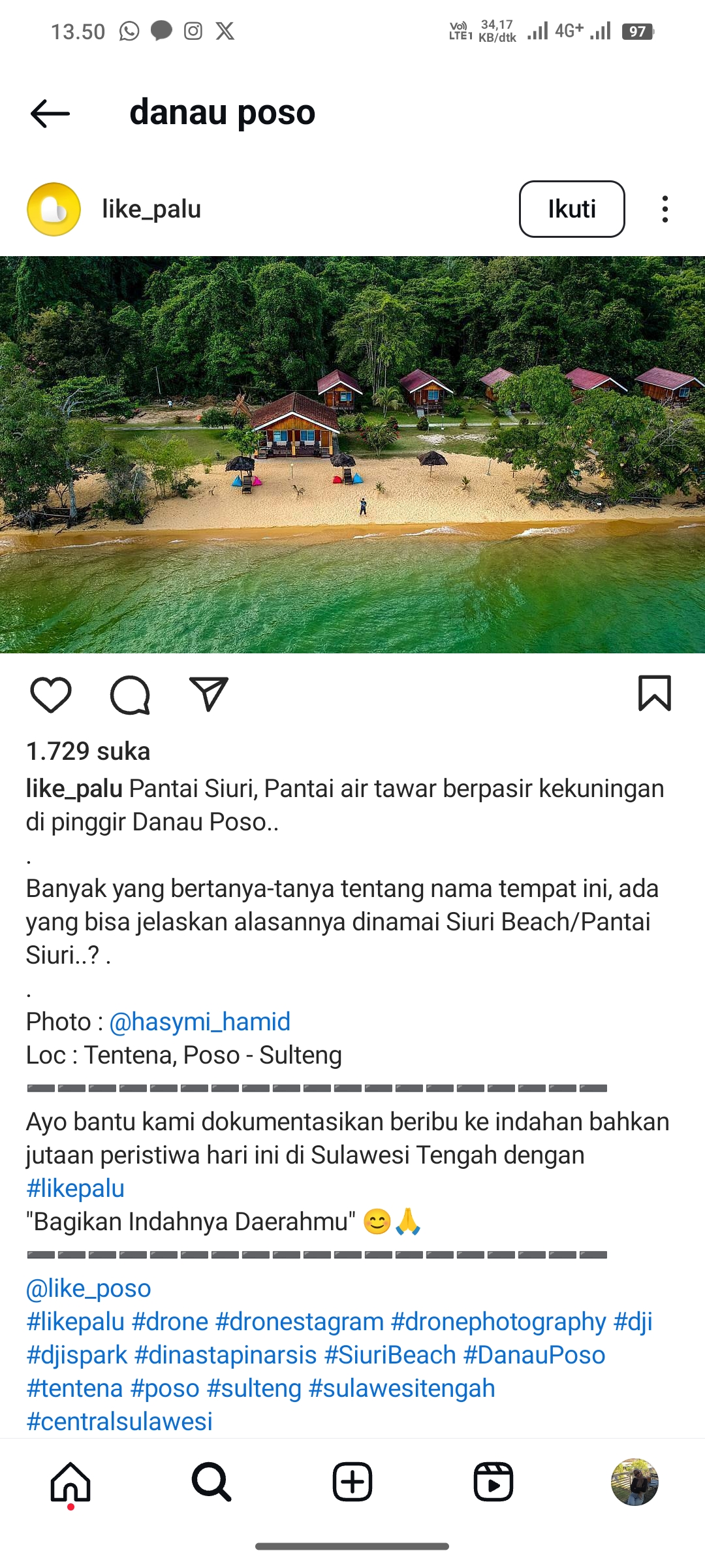 Danau Poso, Palu