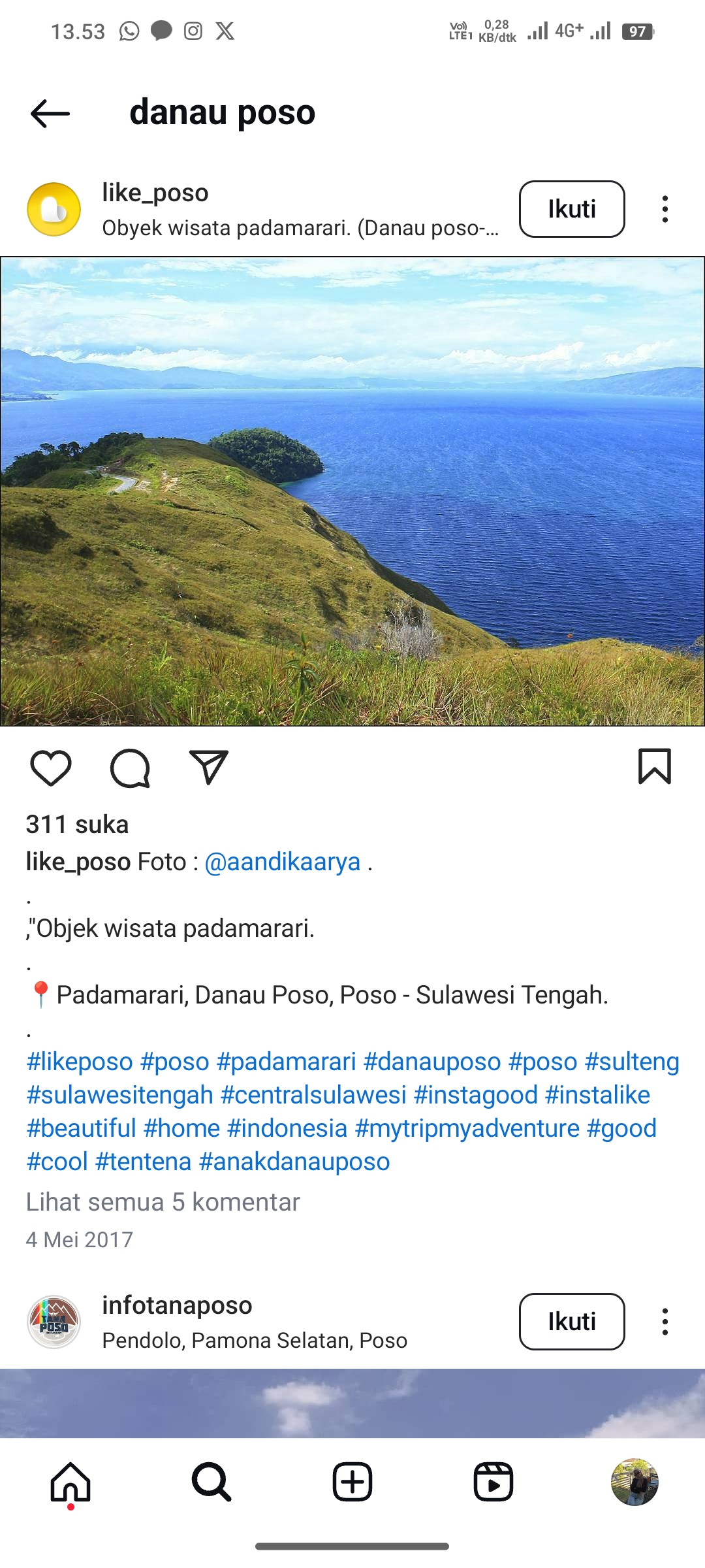 Padamari, Danau Poso, Sulawesi Tengah