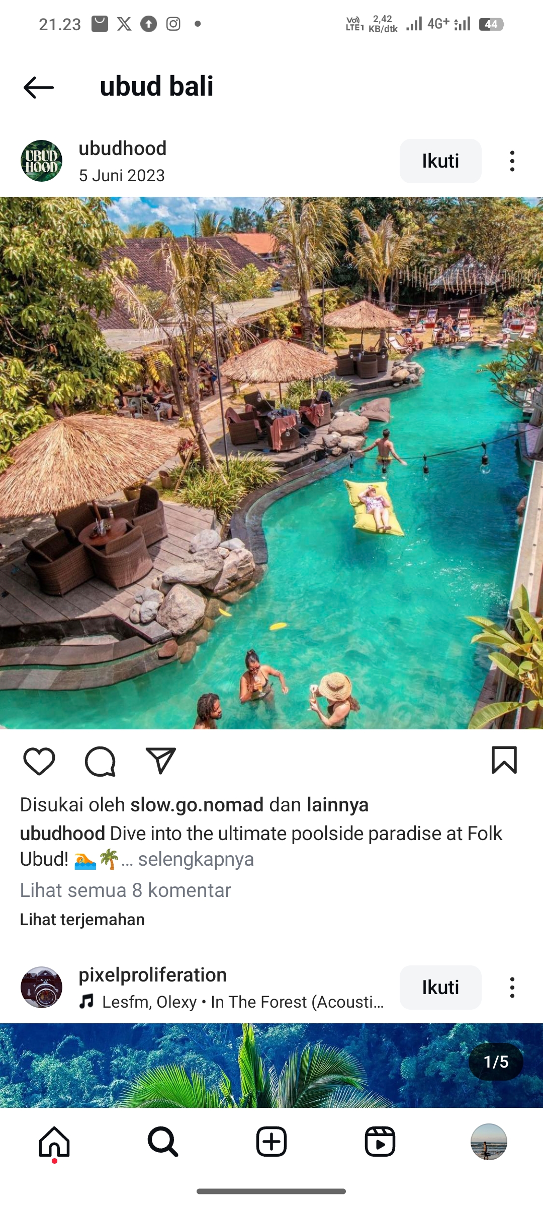 Salah satu spot liburan di Ubud Bali