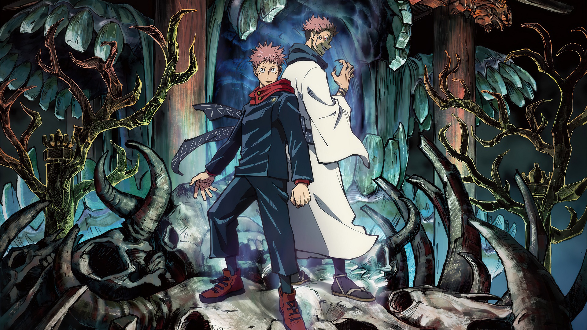 Yuji Itadori dan Ryomen Sukune Jujutsu Kaisen (wall.alphacoders.com)