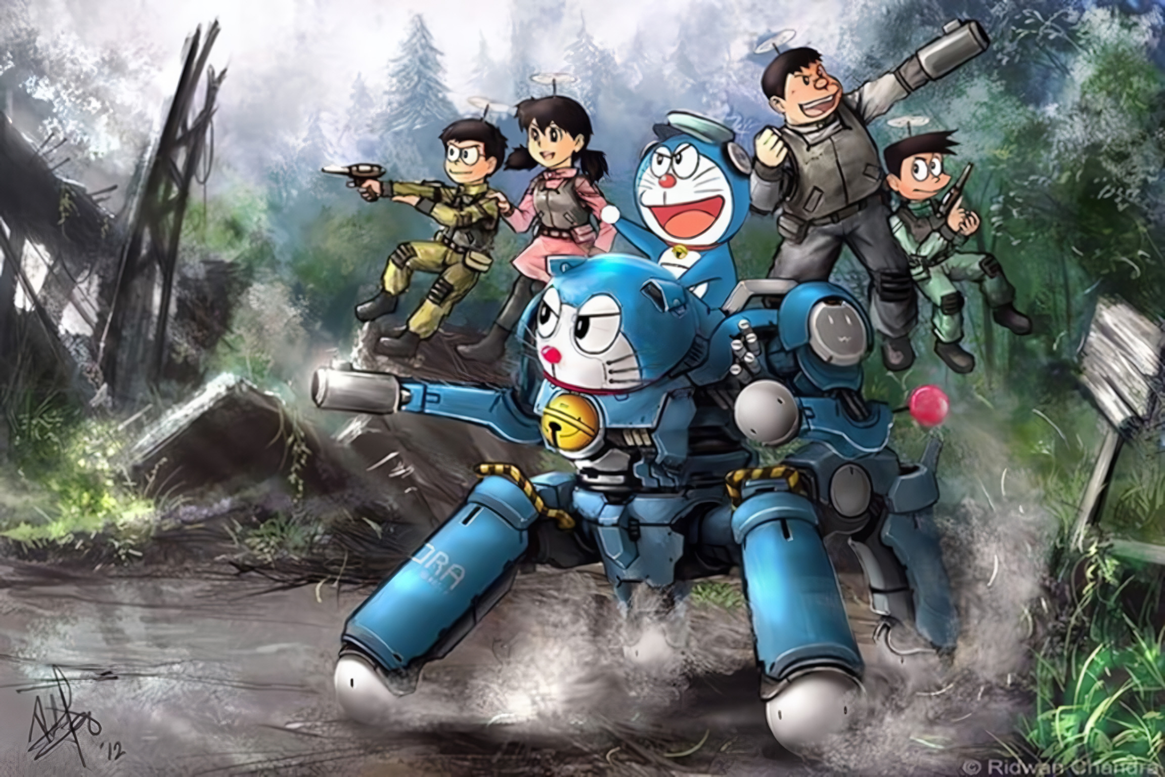 Ilustrasi doraemon. (wallpaperflare.com)