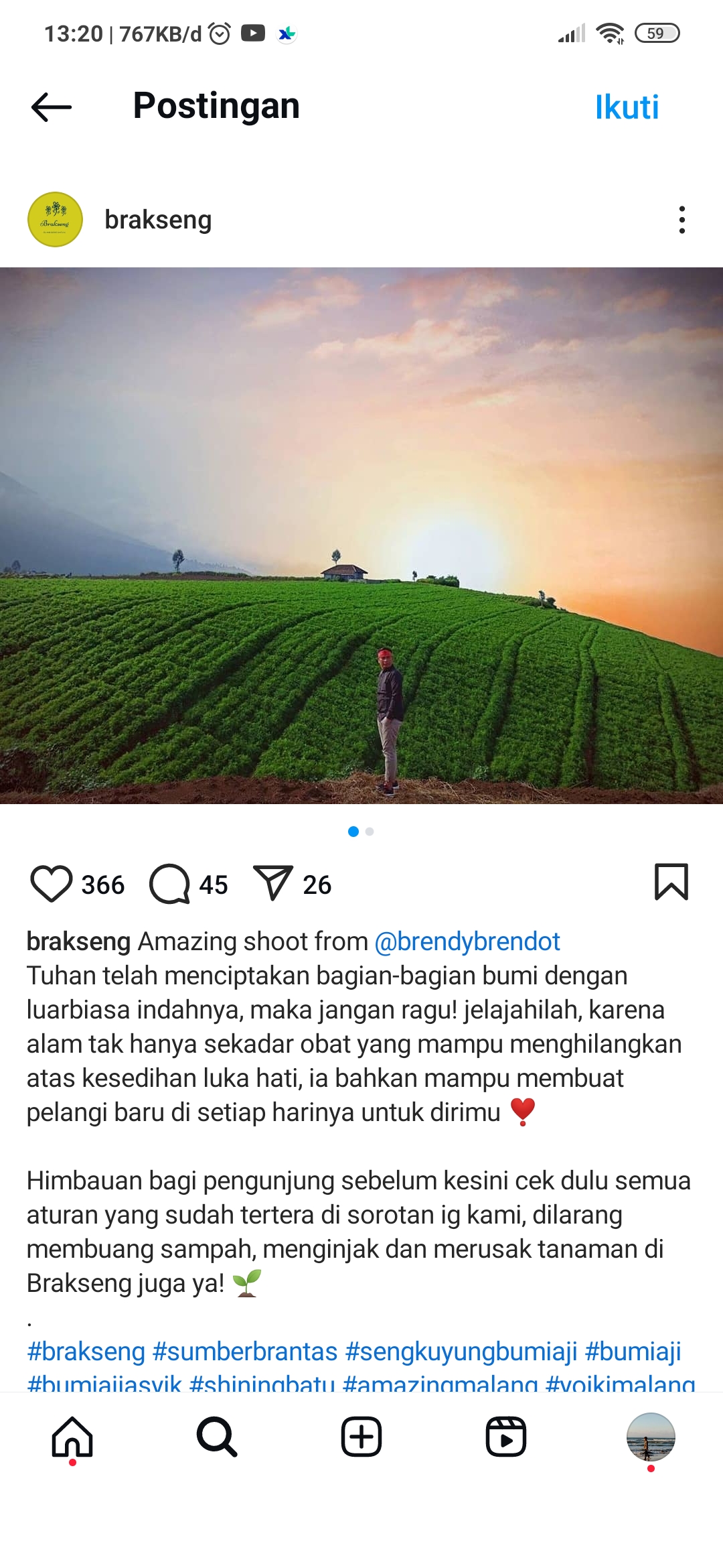 Potret indah Wisata Alam Brakseng