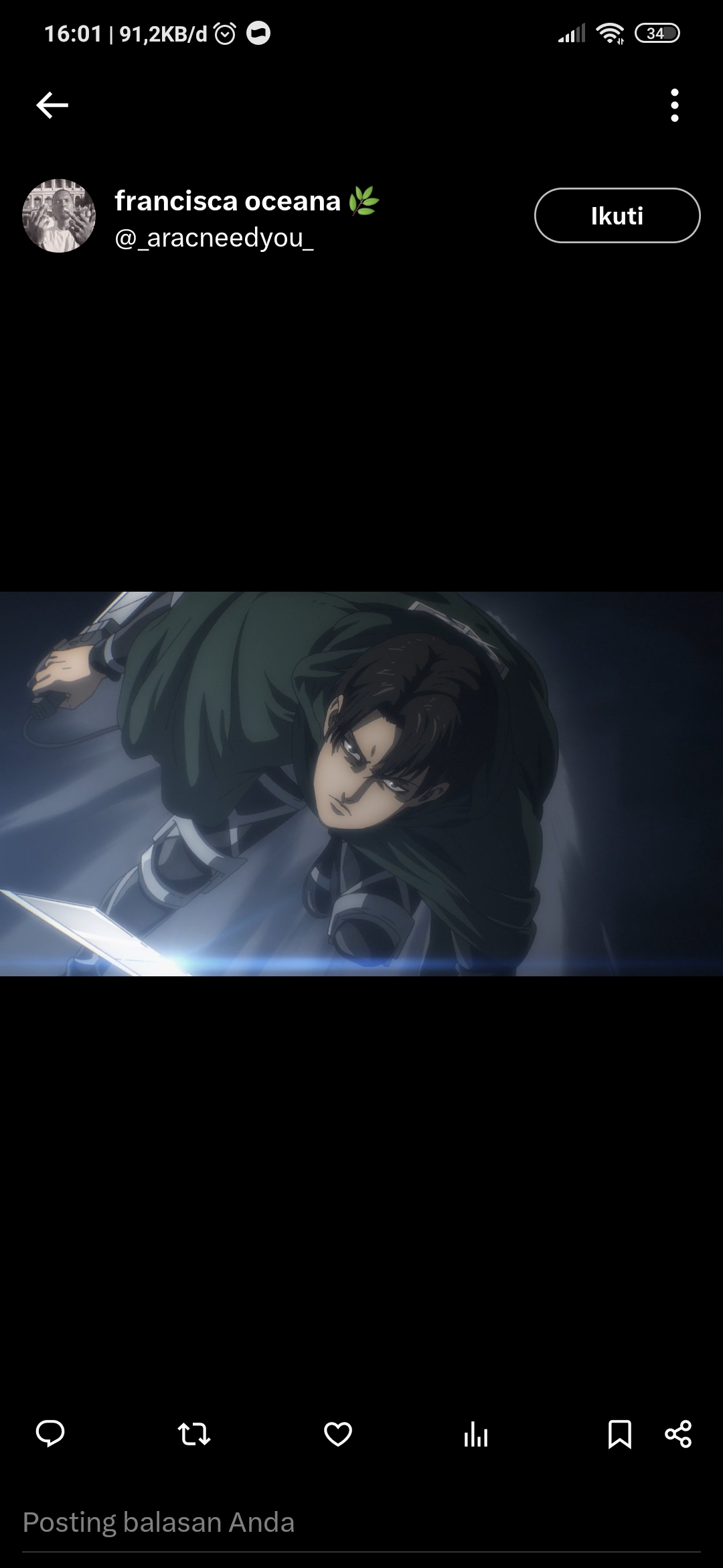 Levi saat bertarung