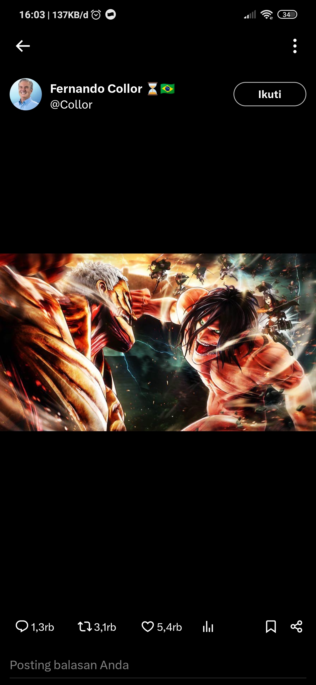 Pertarungan Seru eren Yeager