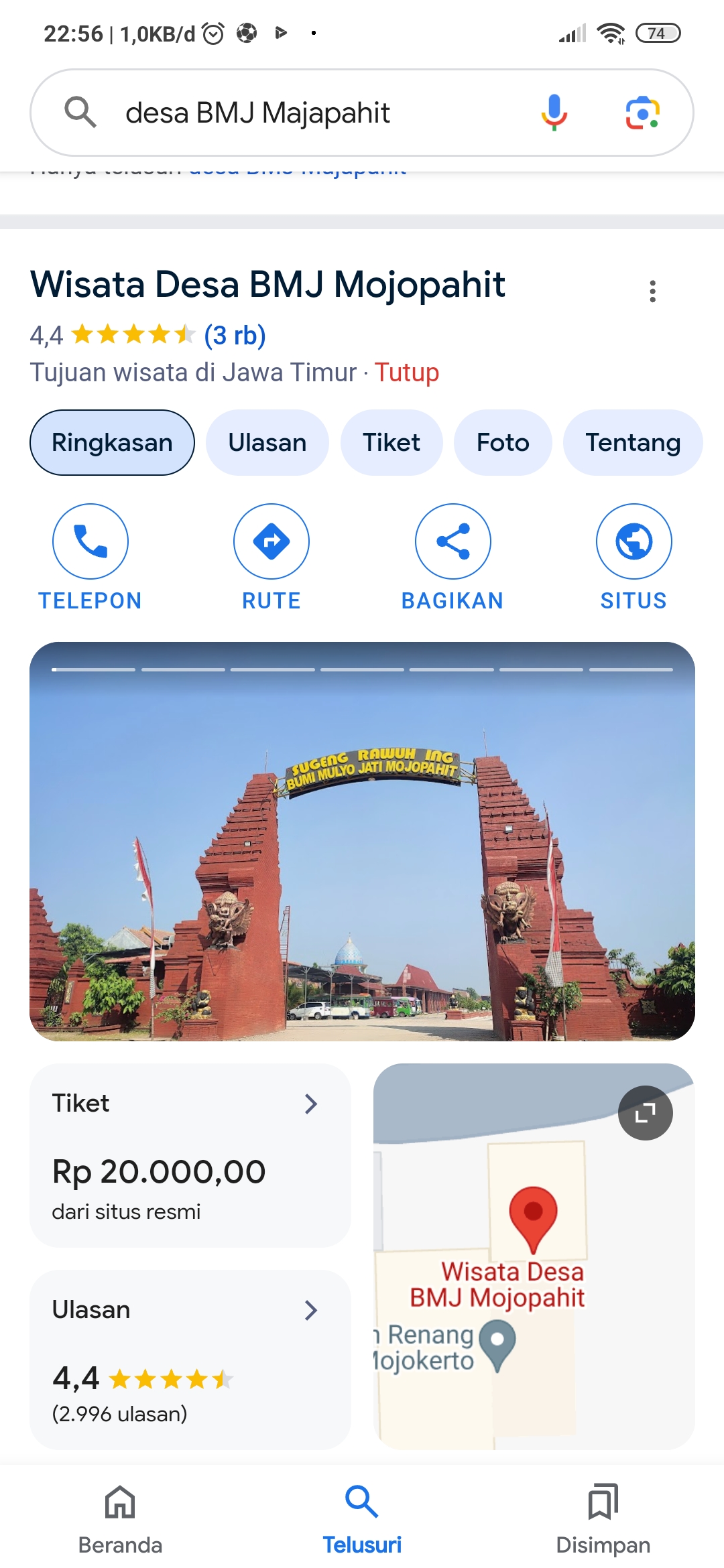 Tugu Wisata Desa BMJ Majapahit