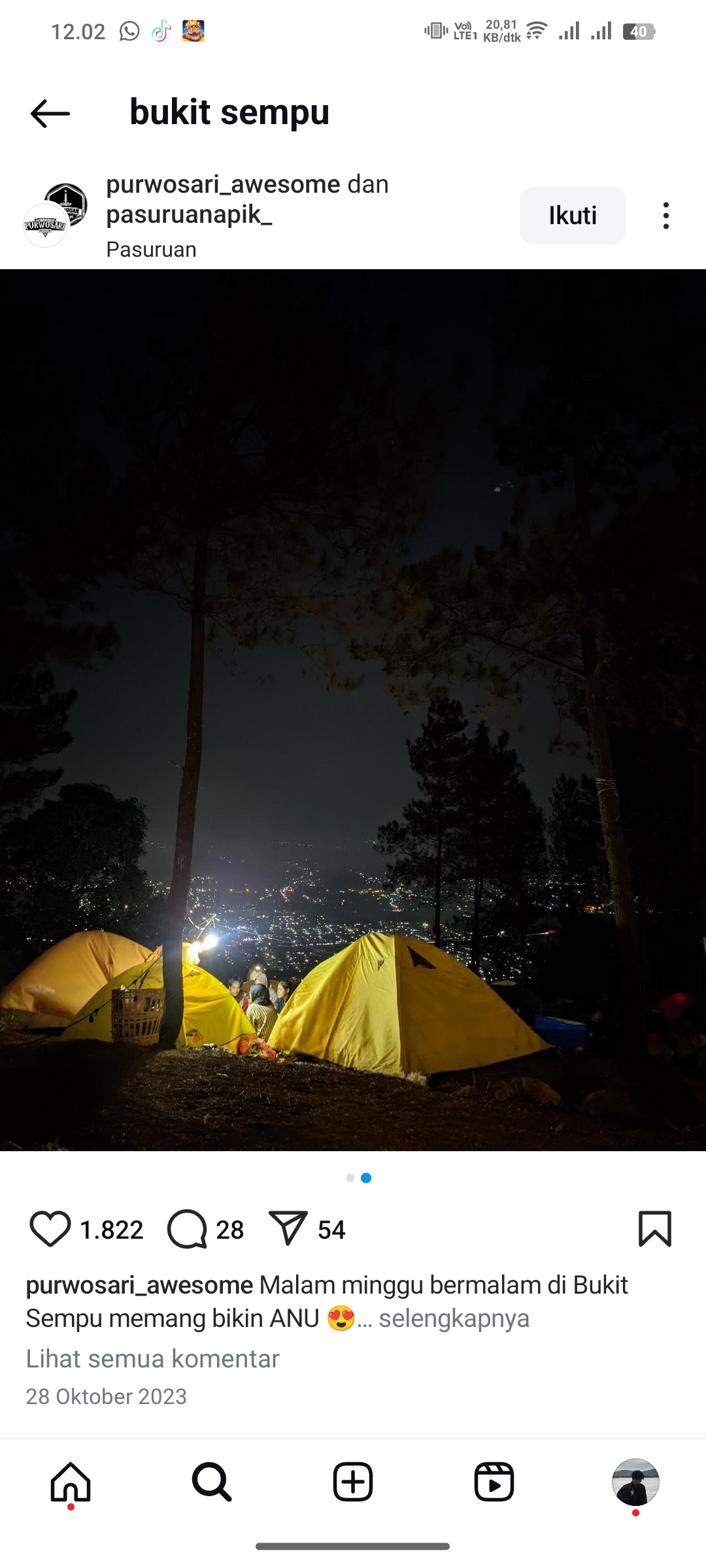 Pesona City Light di Bukit Sempu, Pasuruan