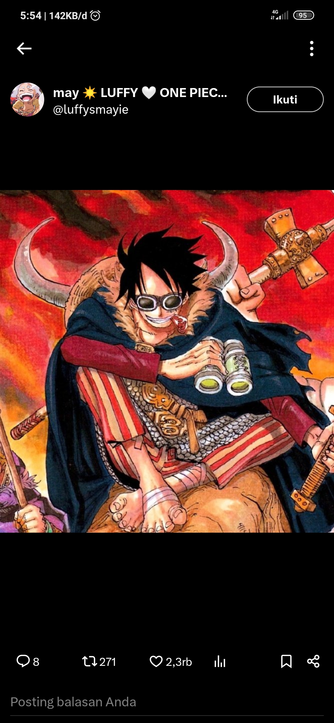 Outfit Luffy di Arc Elbaf yang akan menghadapi musuh baru