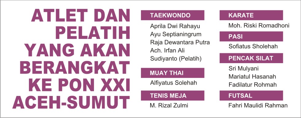 Belasan atlet dan pelatih asal Pamekasan yang berangkat ke PON XXI Aceh-Sumut.