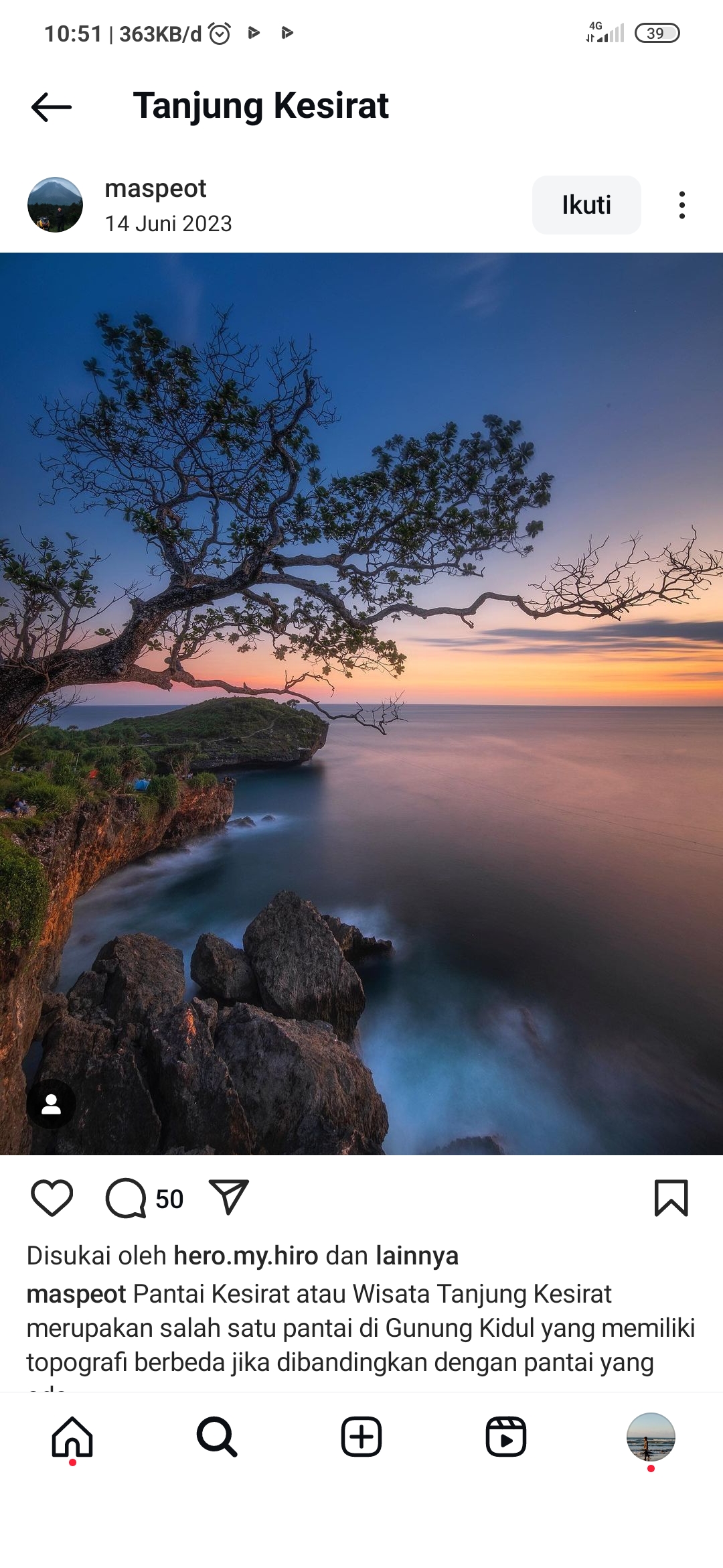 Wisata Tanjung Kesirat Gunung Kidul