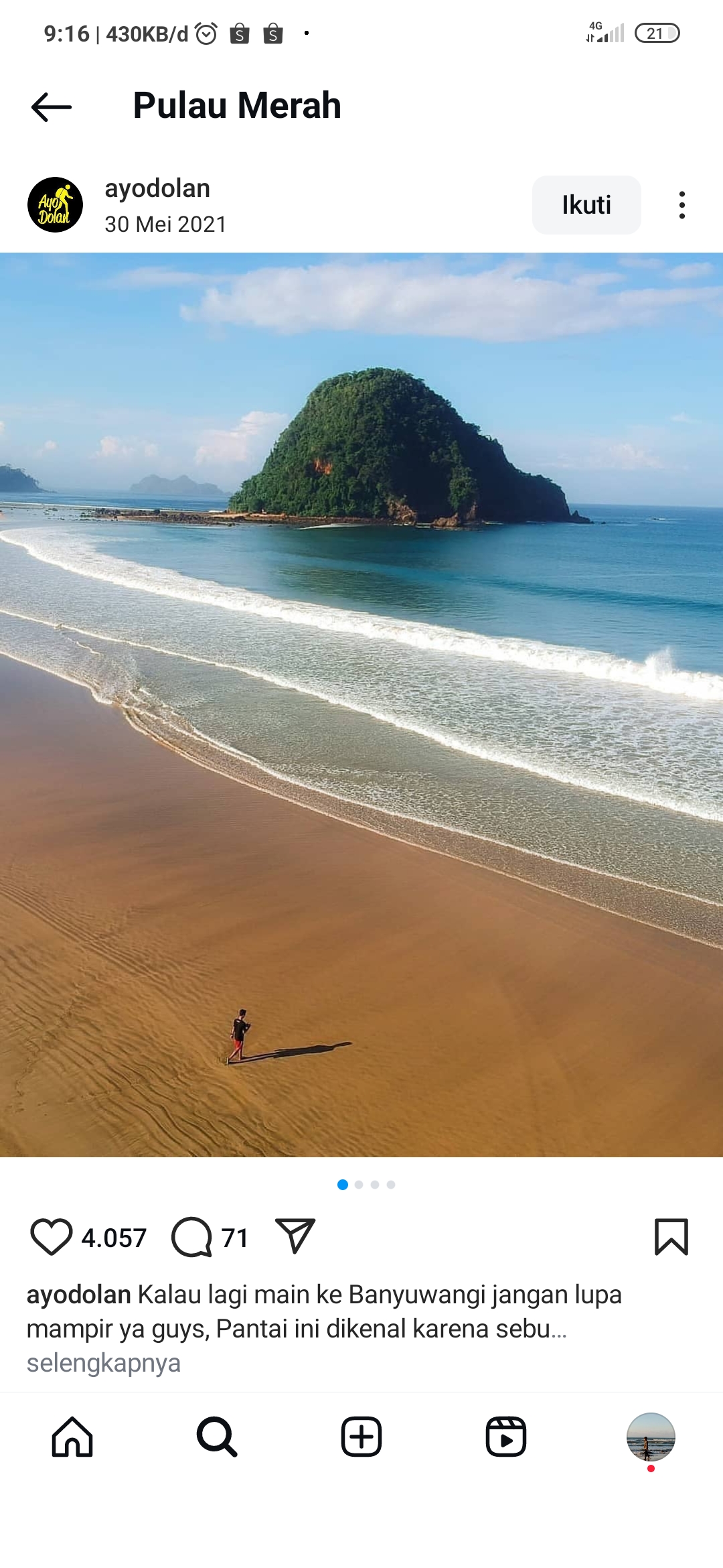 Wisata Pulau Merah Banyuwangi
