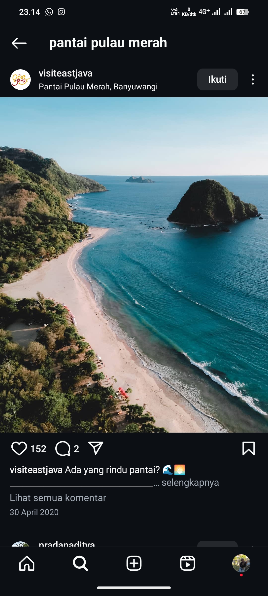 Pantai Pulau Merah, Banyuwangi