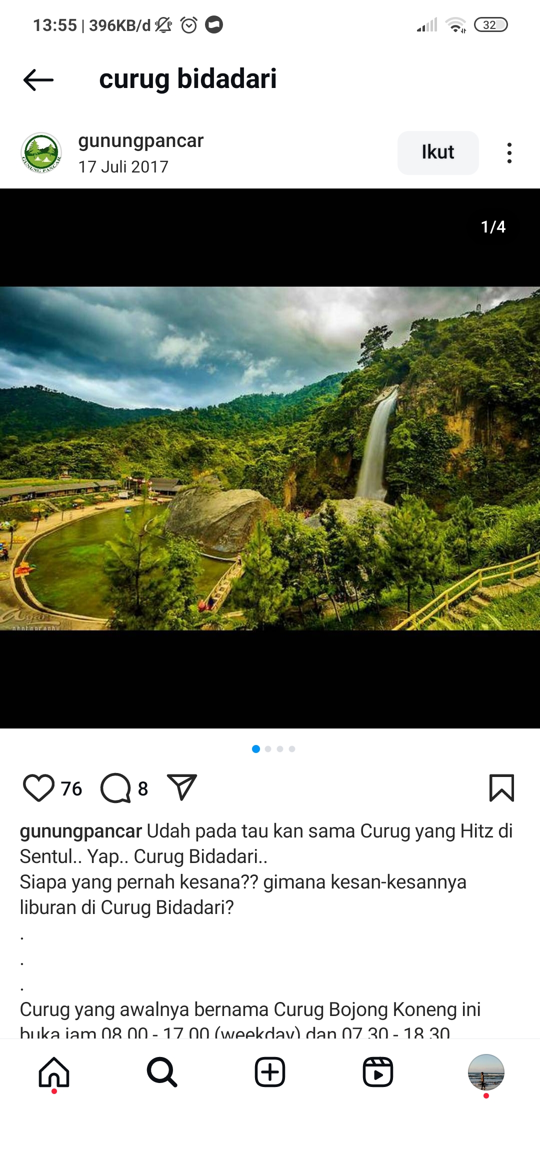 Curug Bidadari Sentul Bogor.