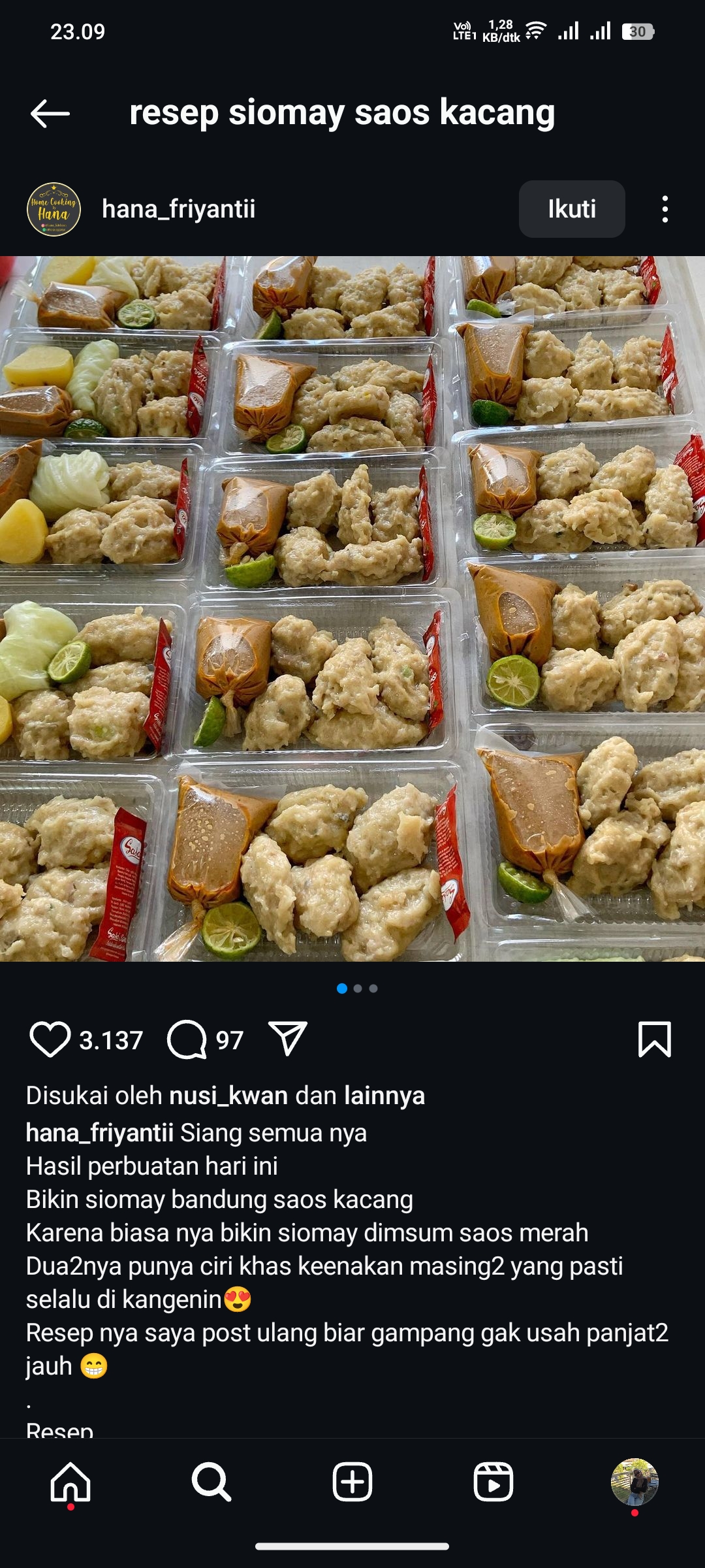 Siomay Saus Kacang