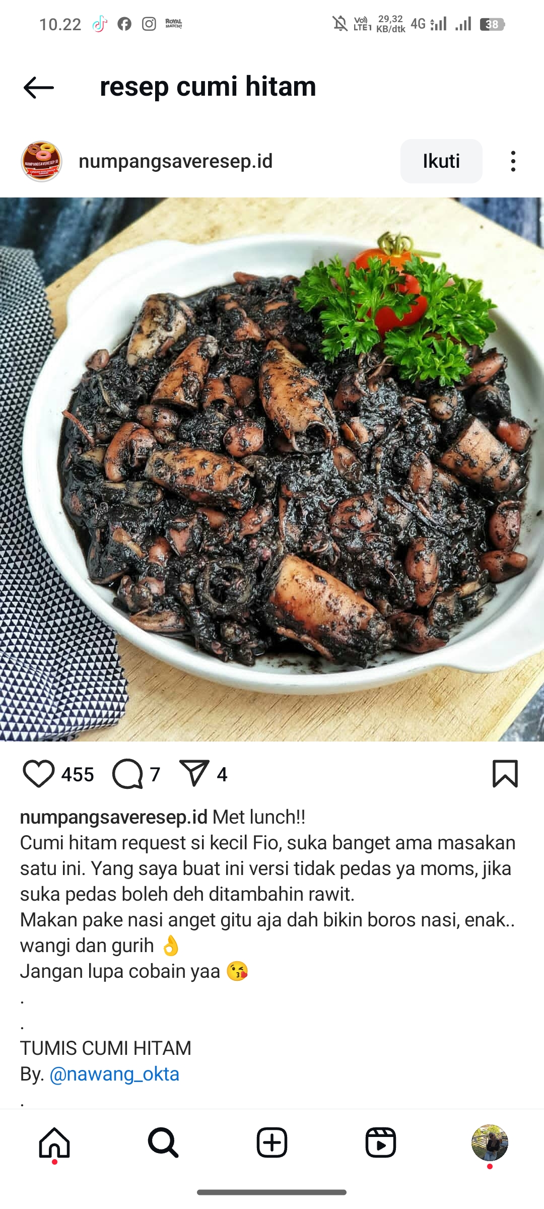 Tumis Cumi Hitam
