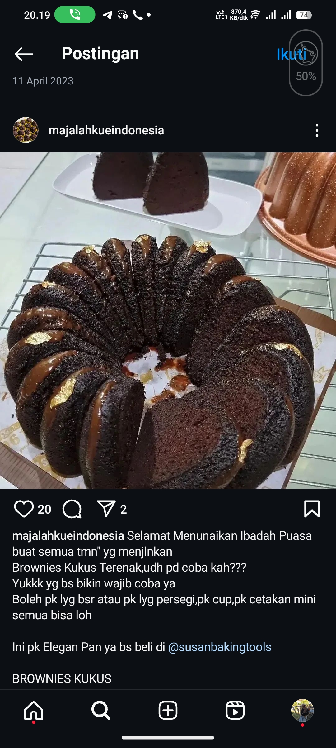 Brownies Kukus