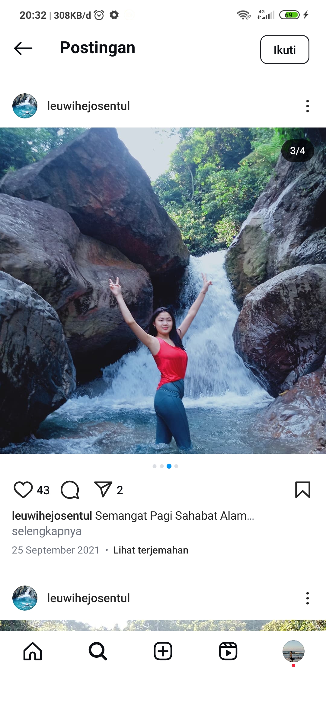 Menikmati kesegaran Curug Leuwi Hejo