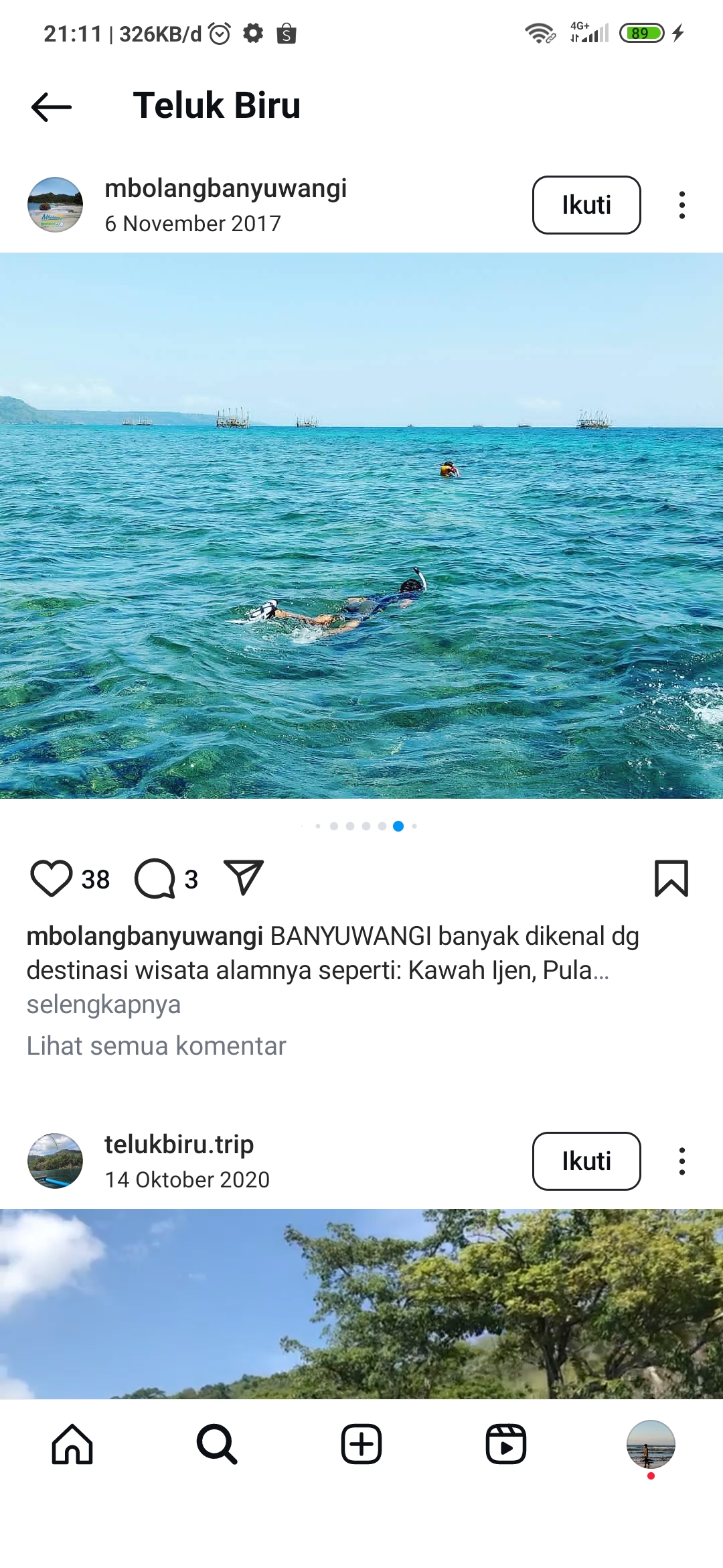 Berenang dan menyelam di Teluk Biru Banyuwangi