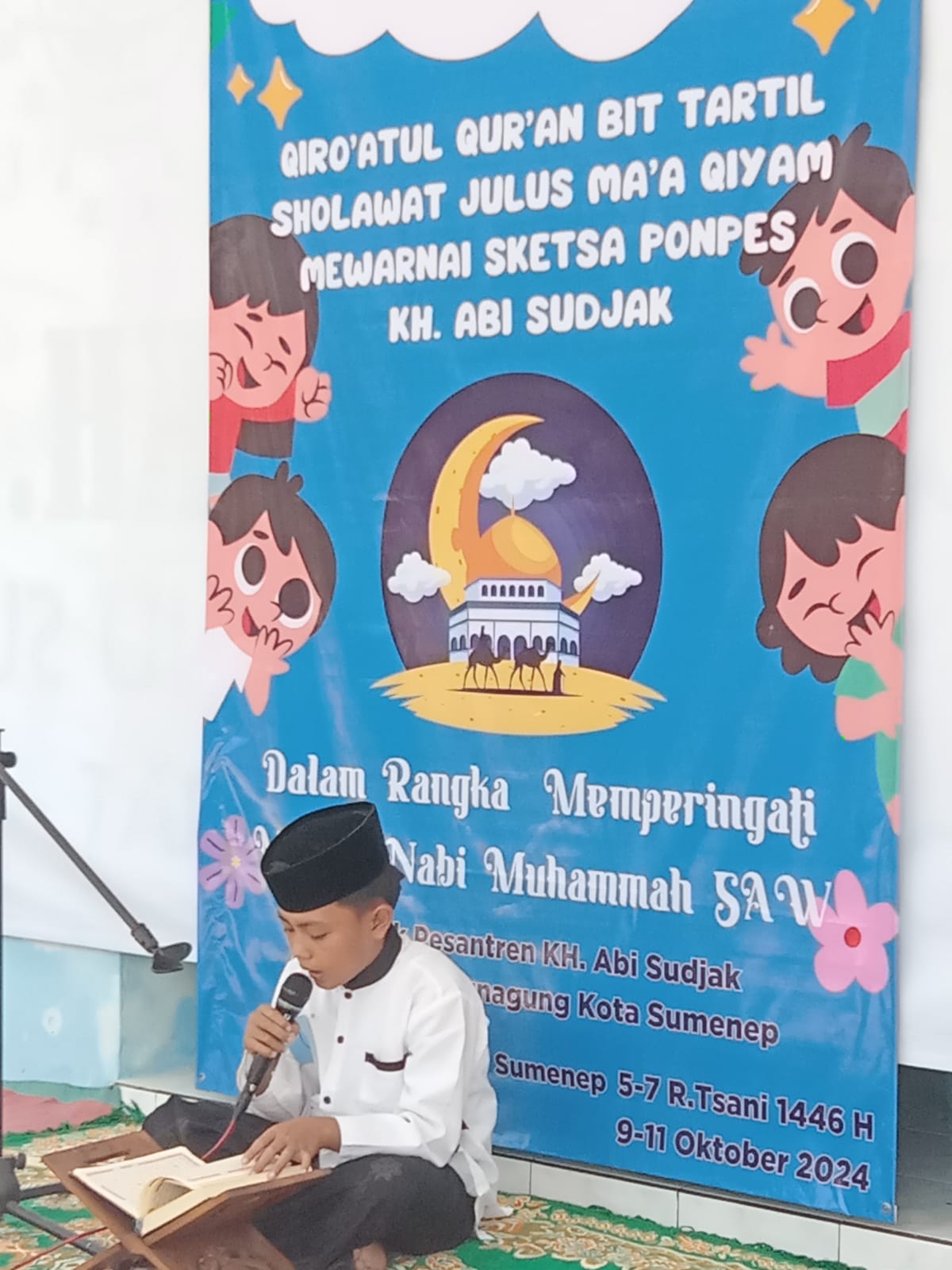 FOKUS: Salah seorang peserta saat mengikuti lomba Qiroatul Qur