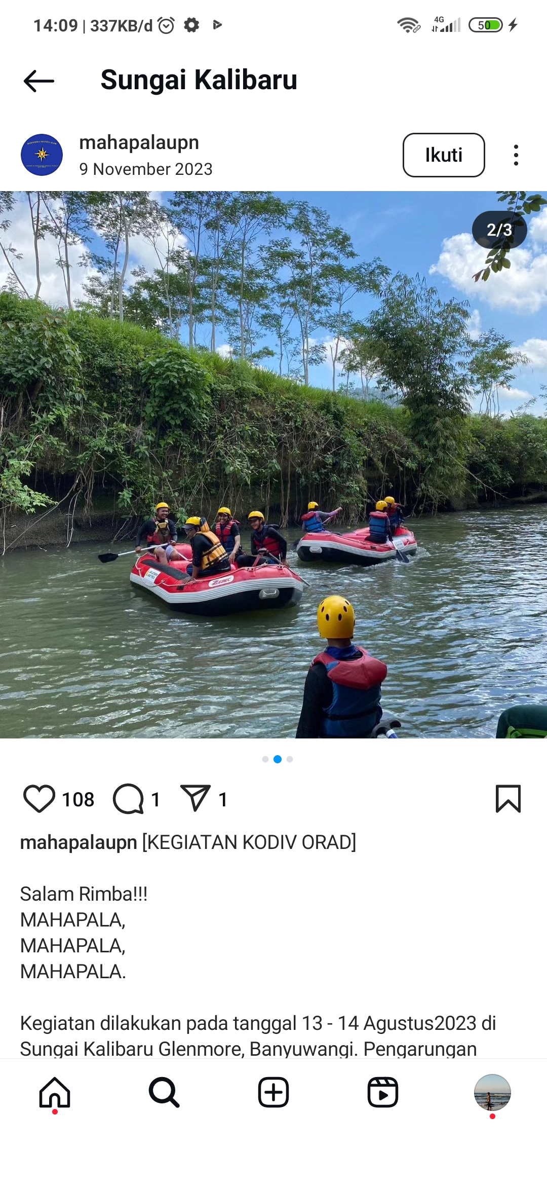 Rafting di Sungai