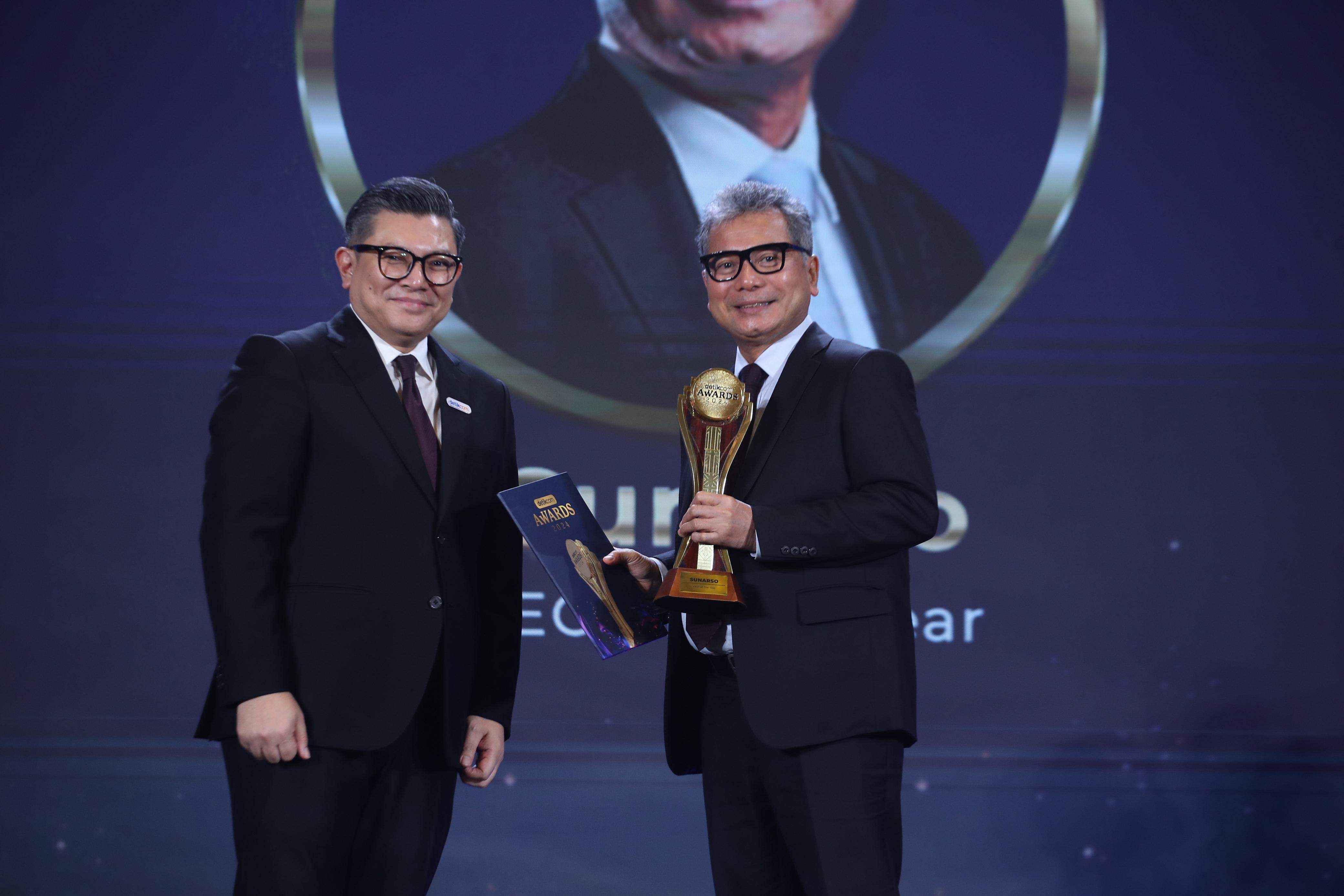 MEMBANGGAKAN: Sunarso dinobatkan sebagai CEO of The Year dalam detikcom Awards 2024, yang digelar di The Westin Jakarta pada Kamis (17/10/2024).