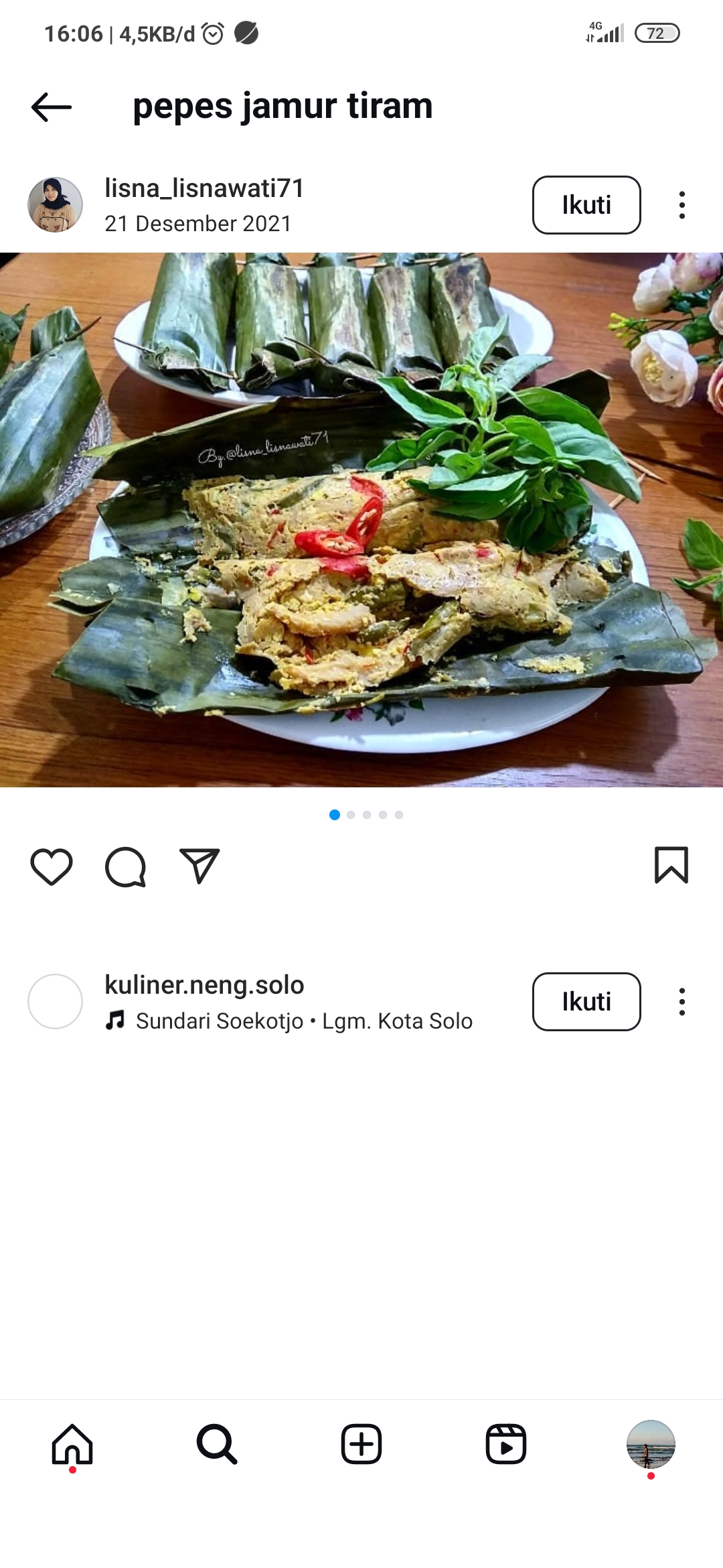 Resep Pepes Jamur Tiram cocok buat nasi panas