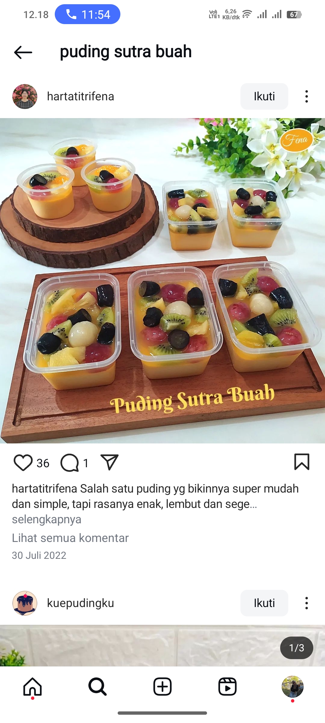 Puding Sutra Buah