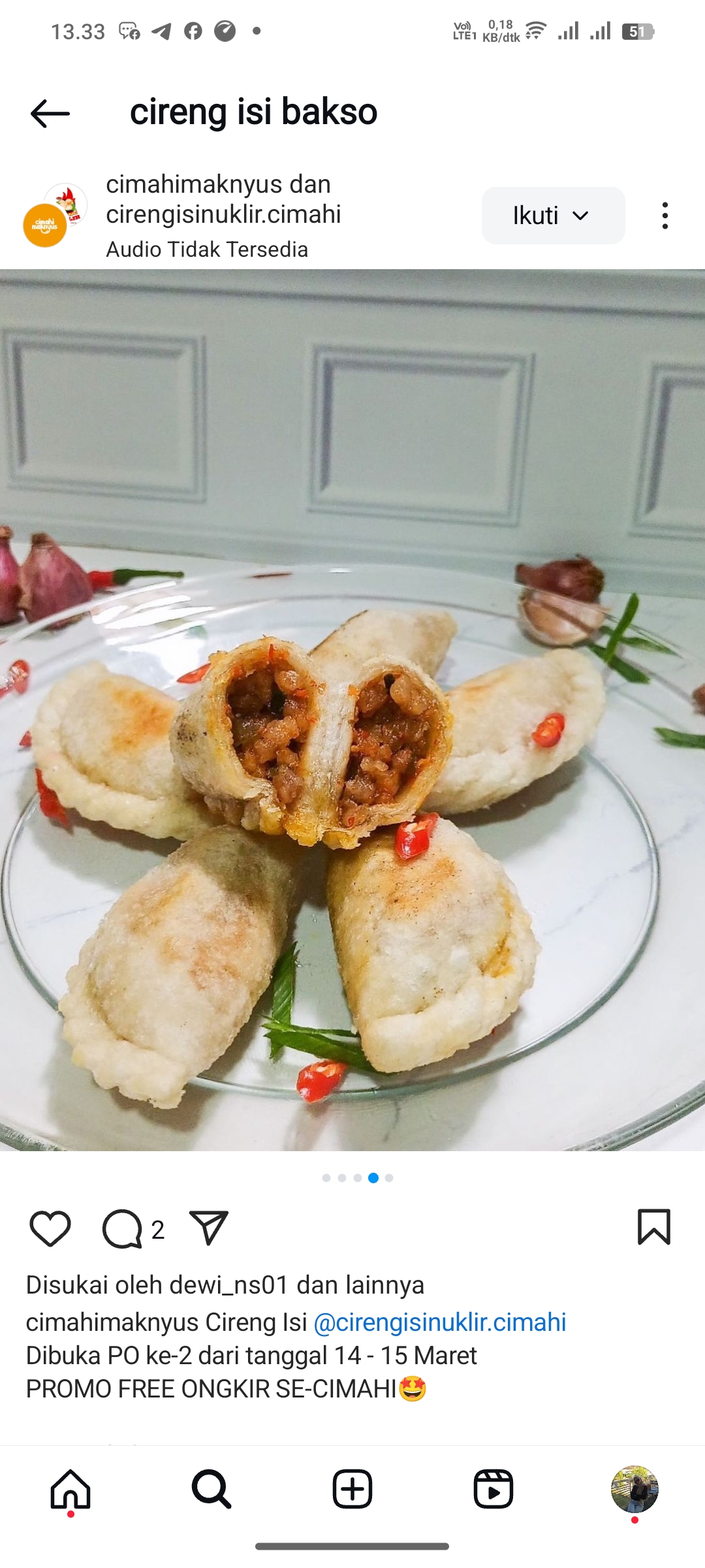 Cireng Isi Bakso Mercon