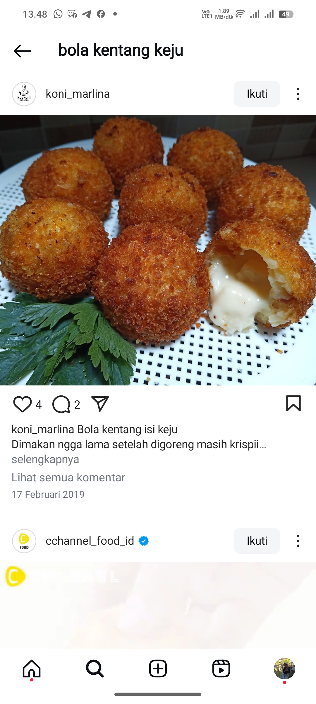 Bola Kentang Keju