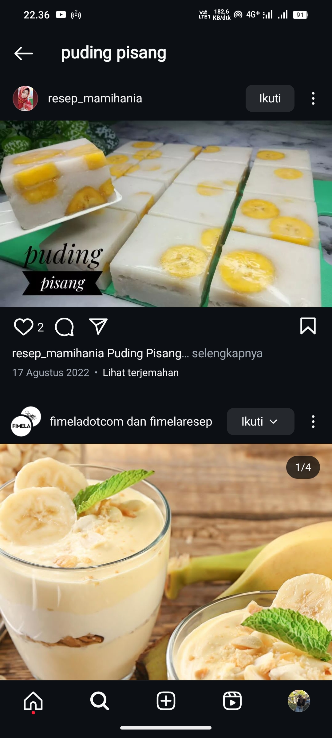 Puding Pisang
