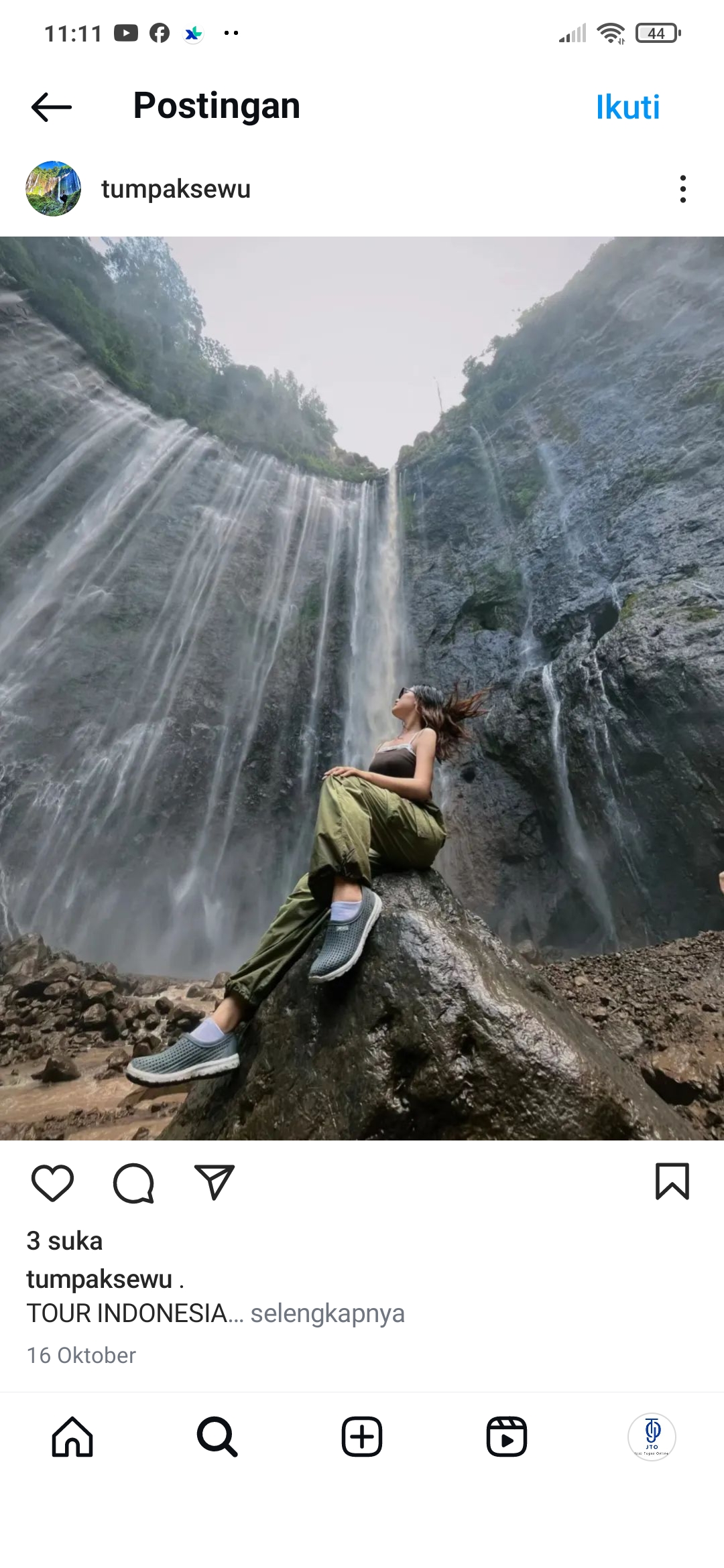 Pemandangan menakjubkan di tumpak Sewu