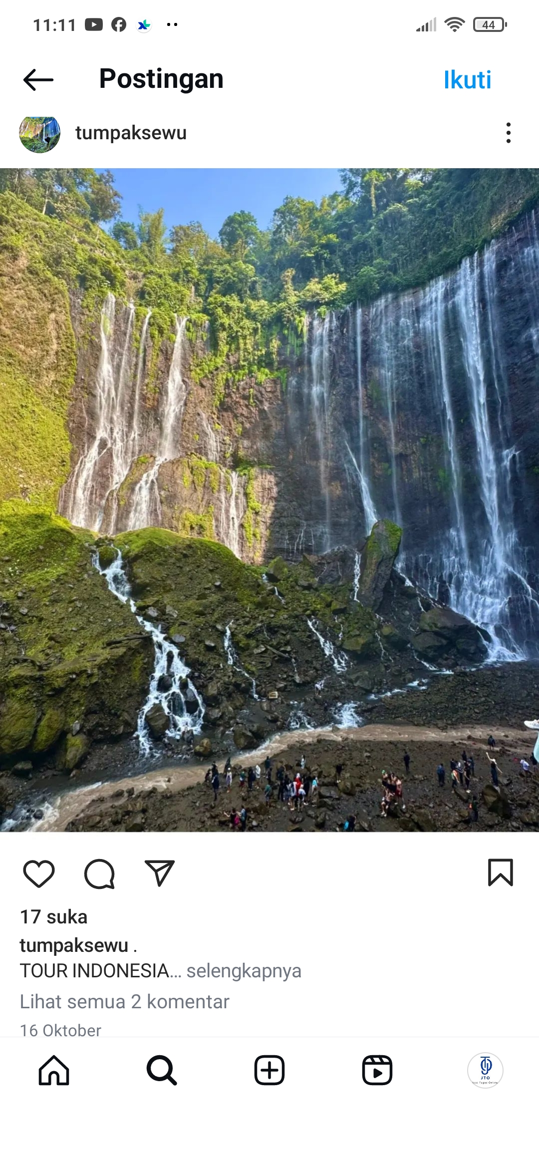 Pesona air terjun Tumpak Sewu