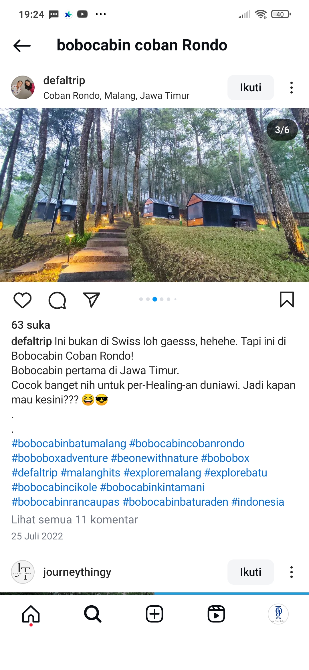 Glamping di tengah alam yang megah di Bobocabin Coban Rondo