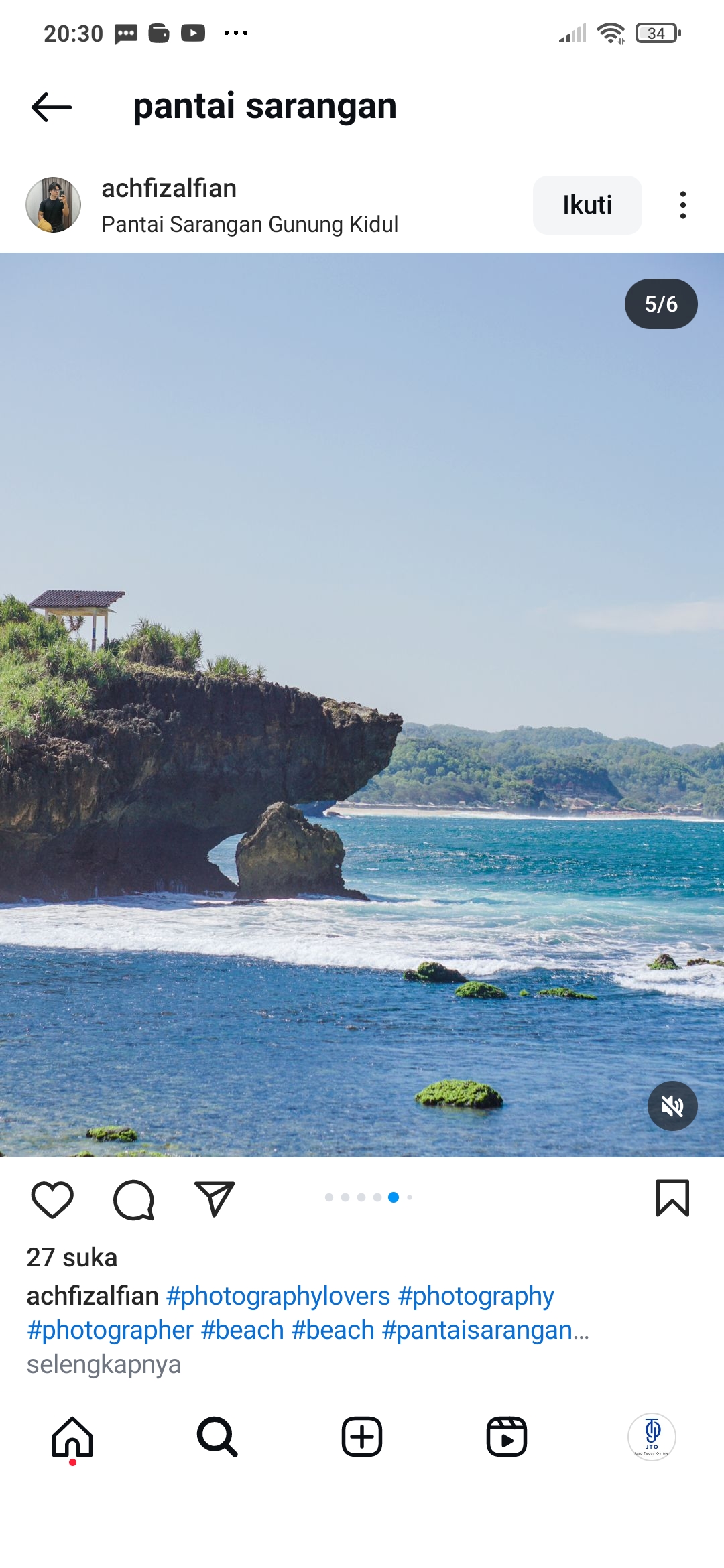 Pantai Sarangan Yogyakarta