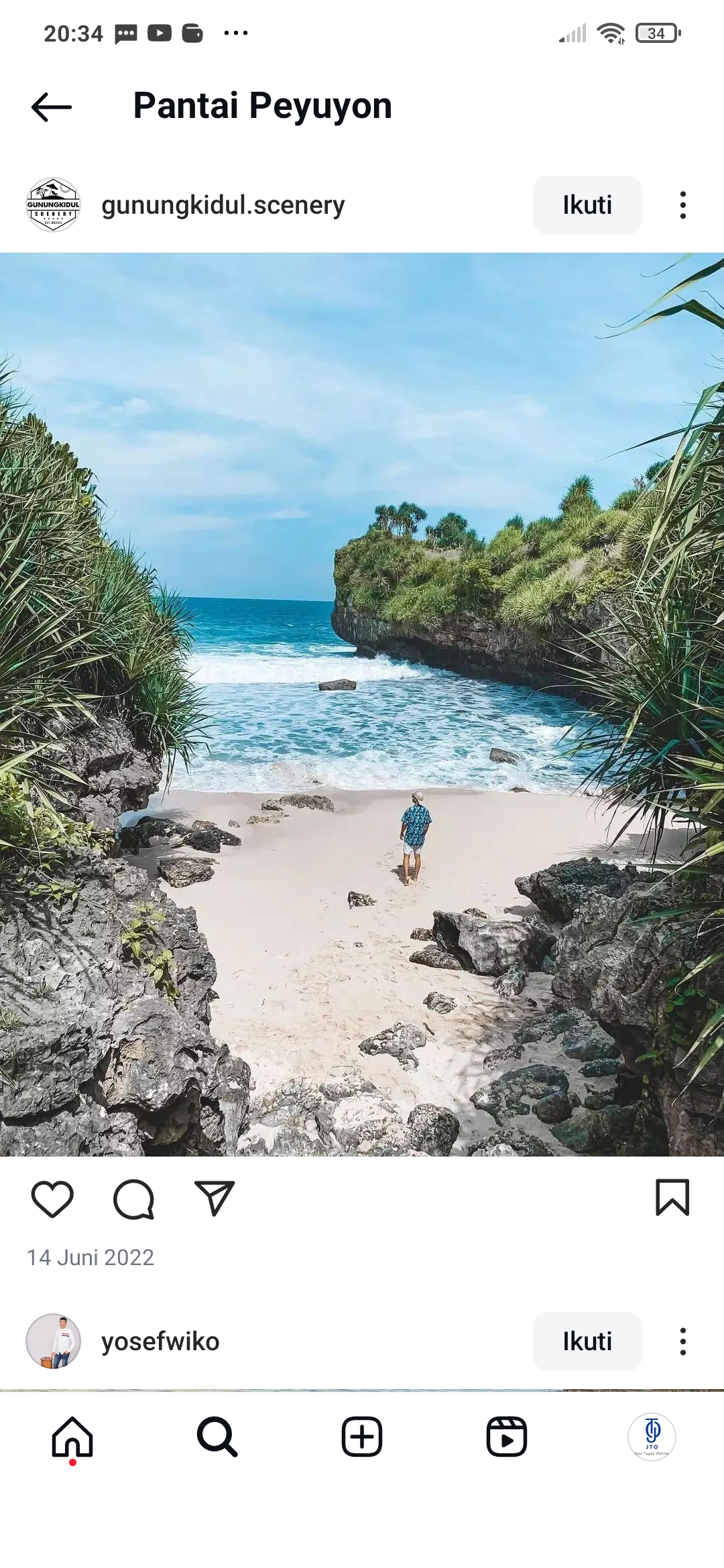 Pantai Peyuyon Yogyakarta dengan pemandangan memukau