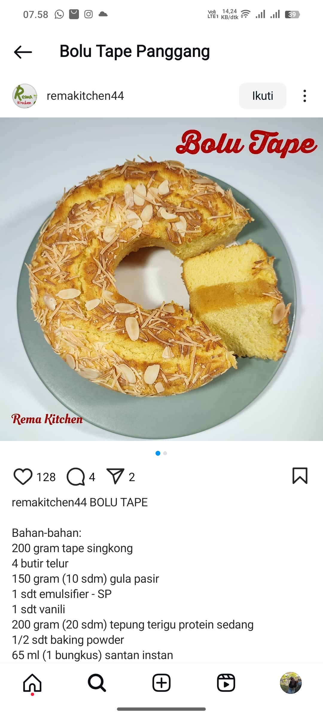 Bolu Tape Panggang