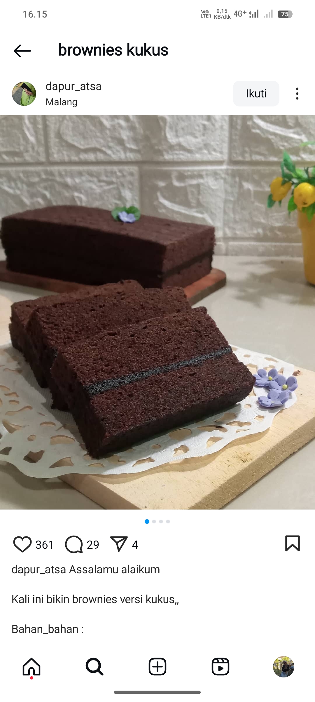 Brownies Kukus