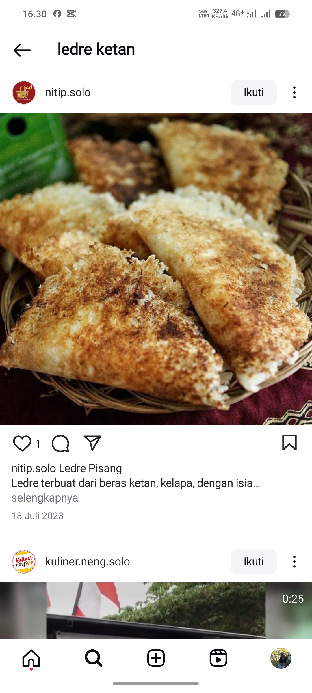 Ledre Ketan Isi Pisang