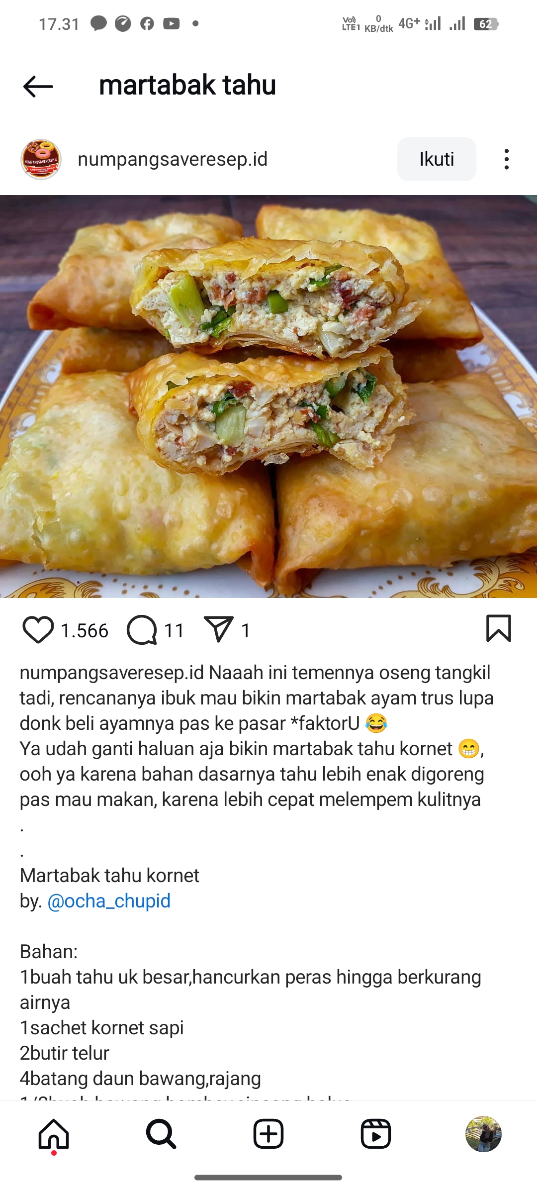 Martabak Tahu Kulit Lumpia