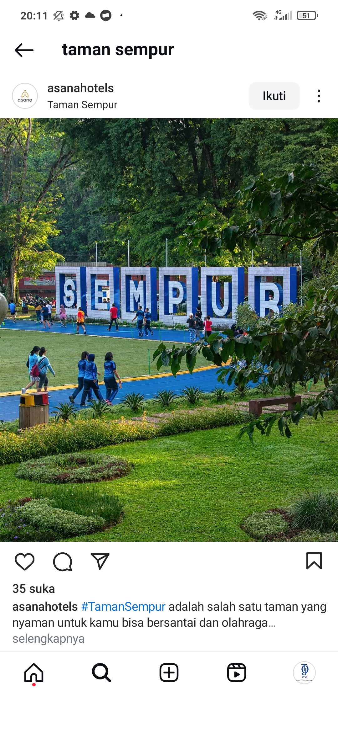 Taman Sempur adalah salah satu taman yang bisa dikunjungi di Bogor