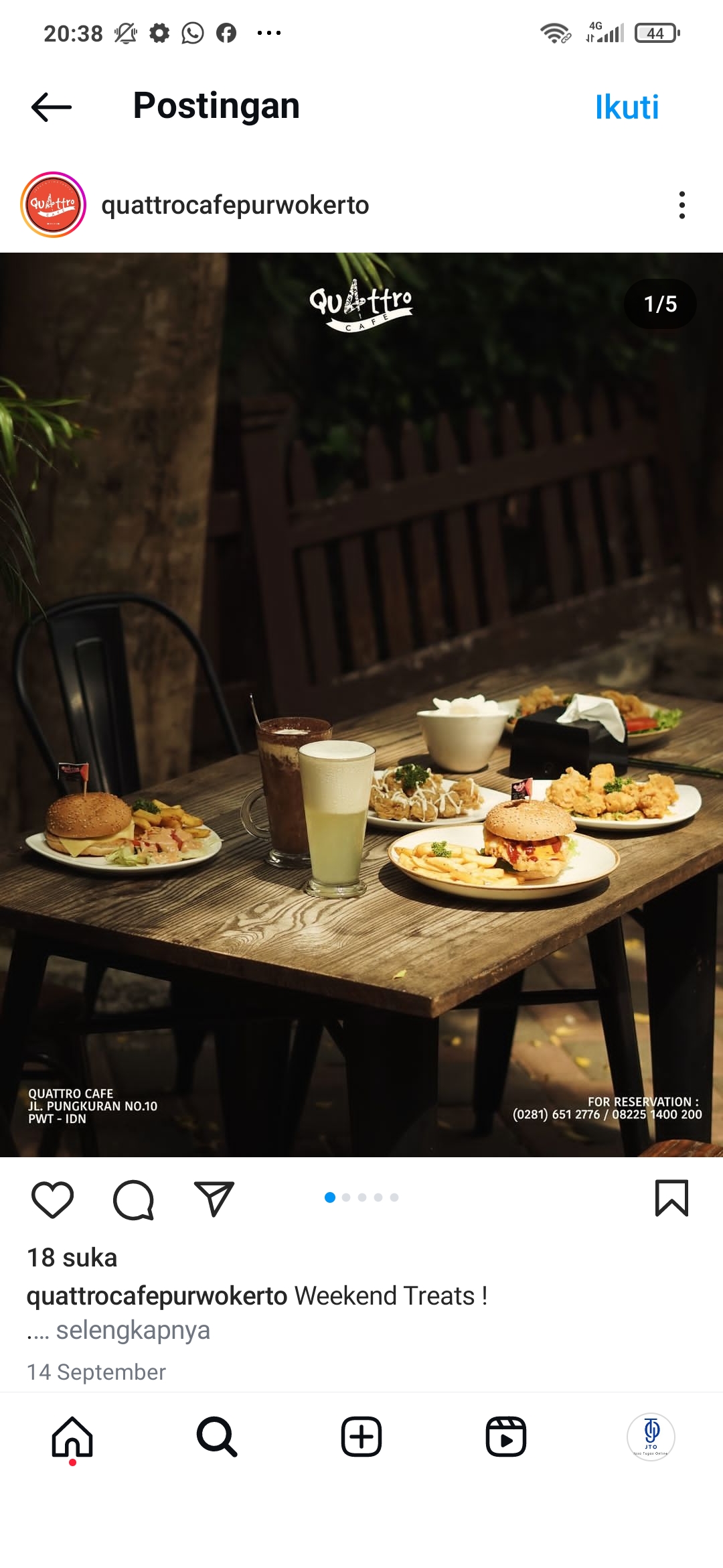Quattro Cafe Purwokerto
