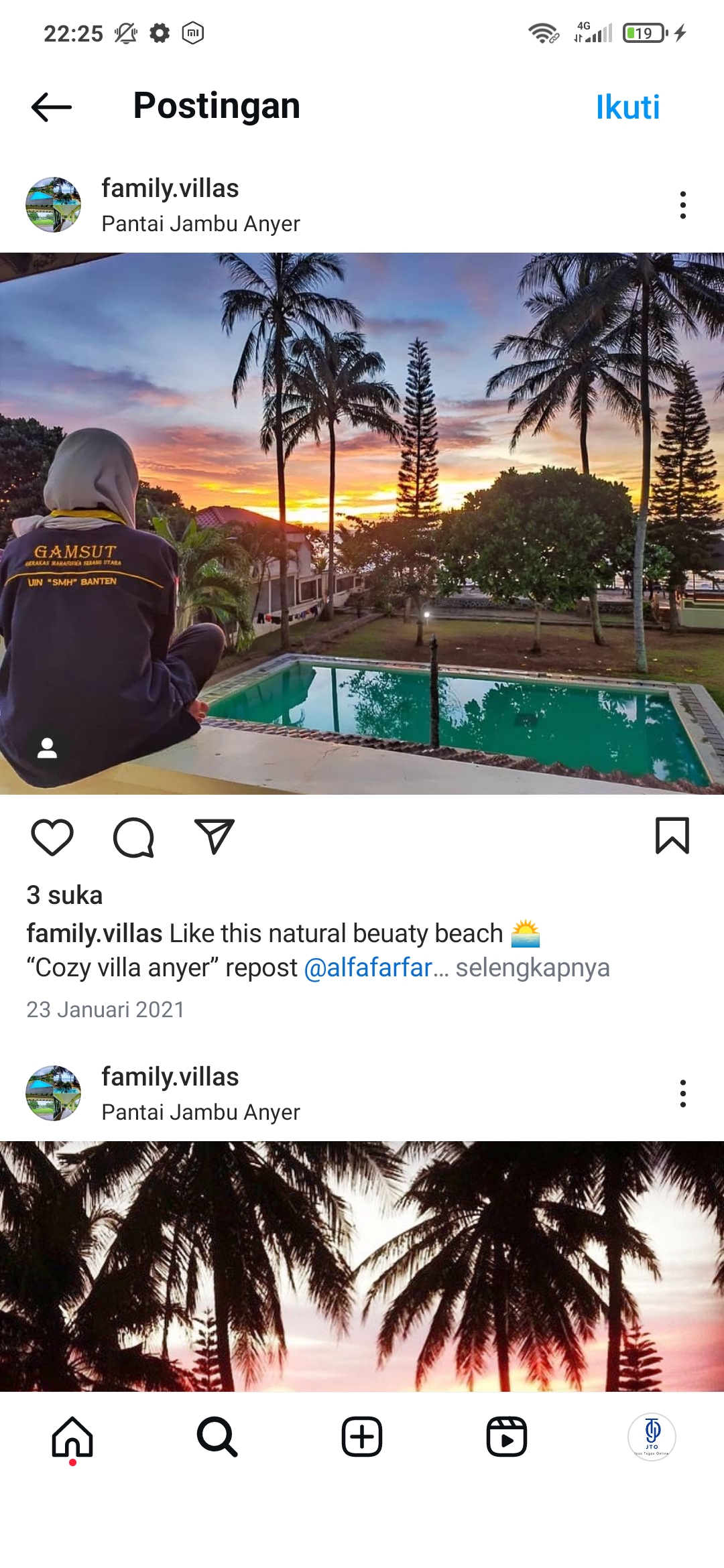 menikmati pemndangan diteras villa anyer