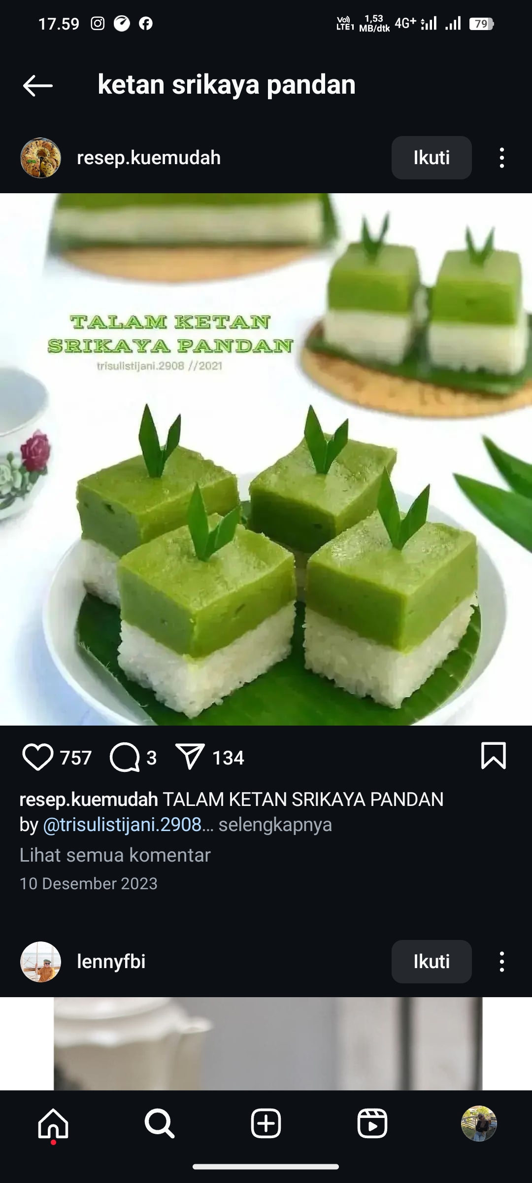 Talam Ketan Srikaya Pandan