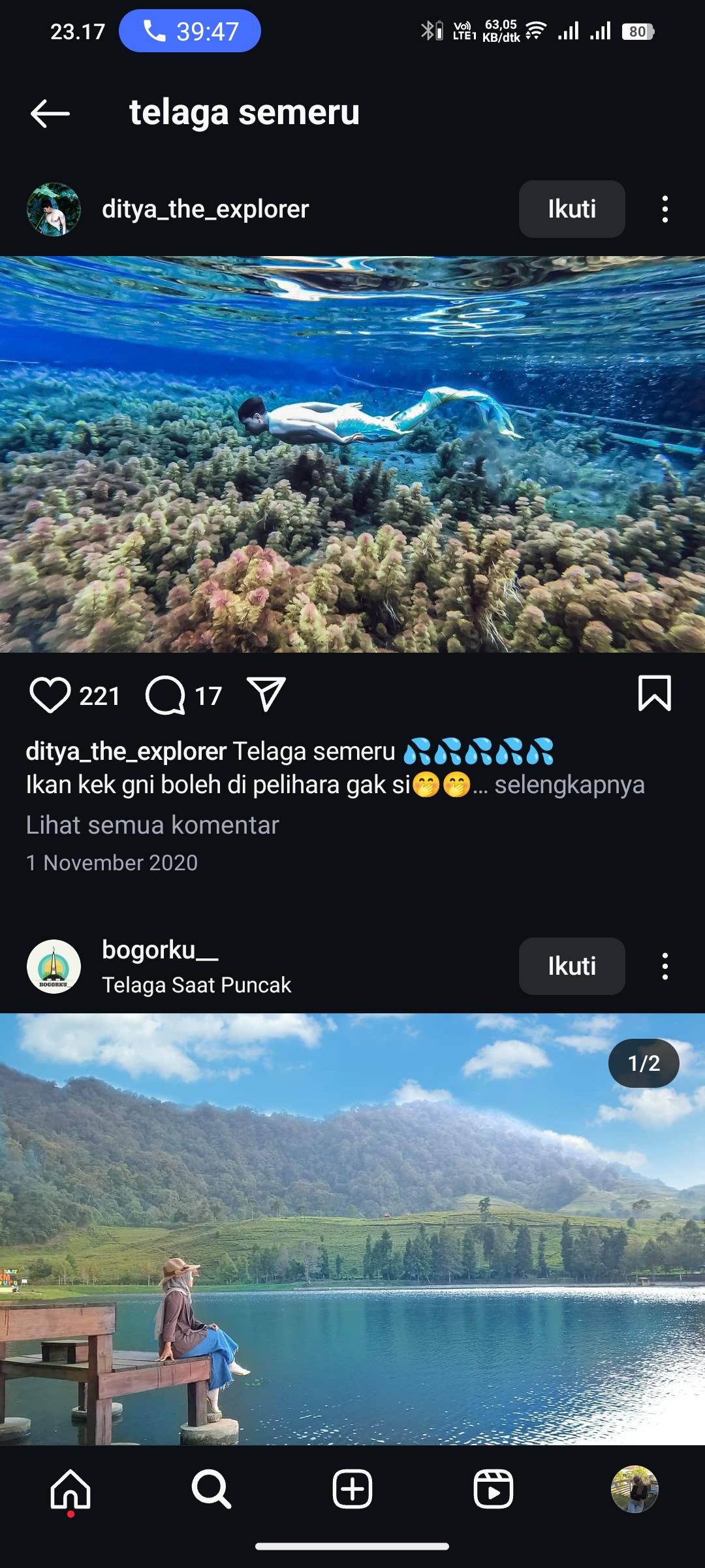 Telaga Semeru, Lumajang