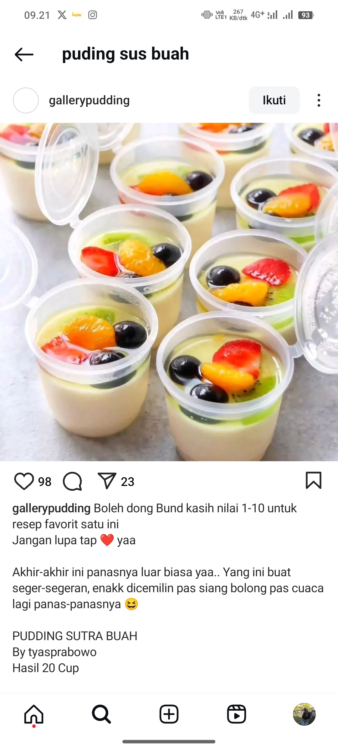 Puding Sus Buah