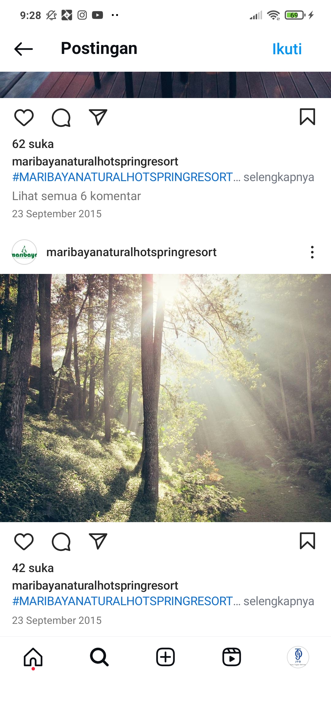 Berendam sambil menikmati keindahan alam
