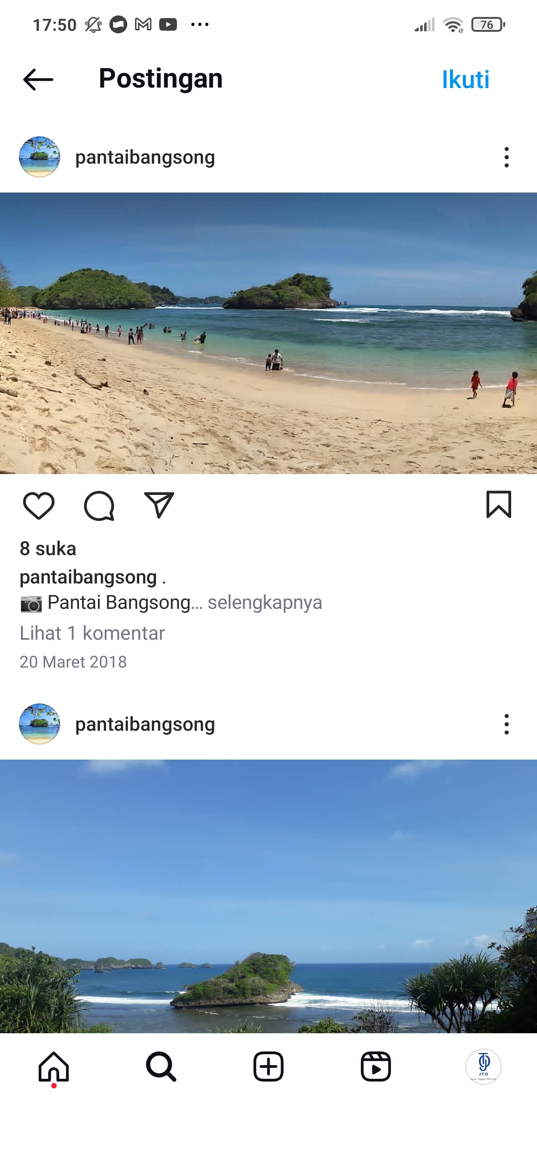 Pantai Bangsong saat ramai pengunjung