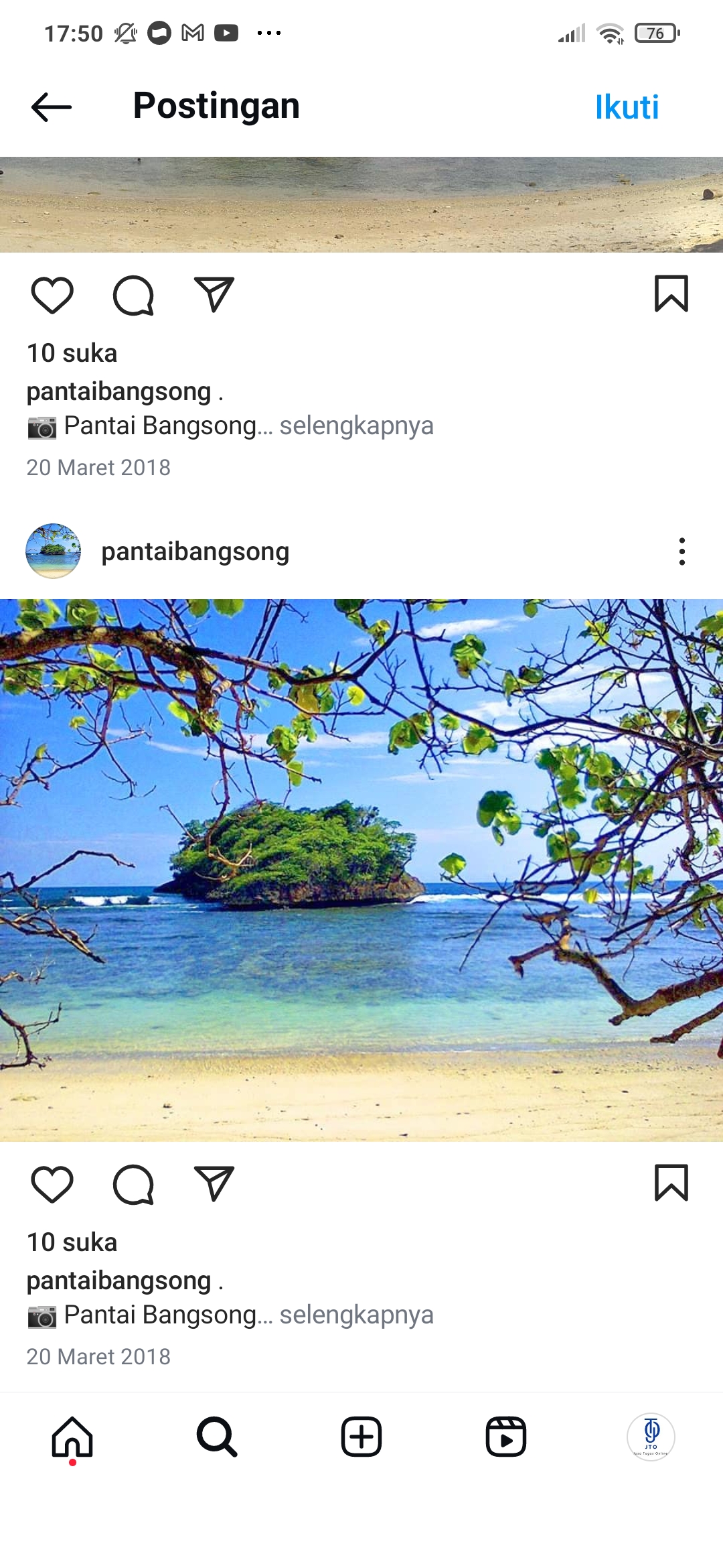 Pantai Bangsong yang baru di malang