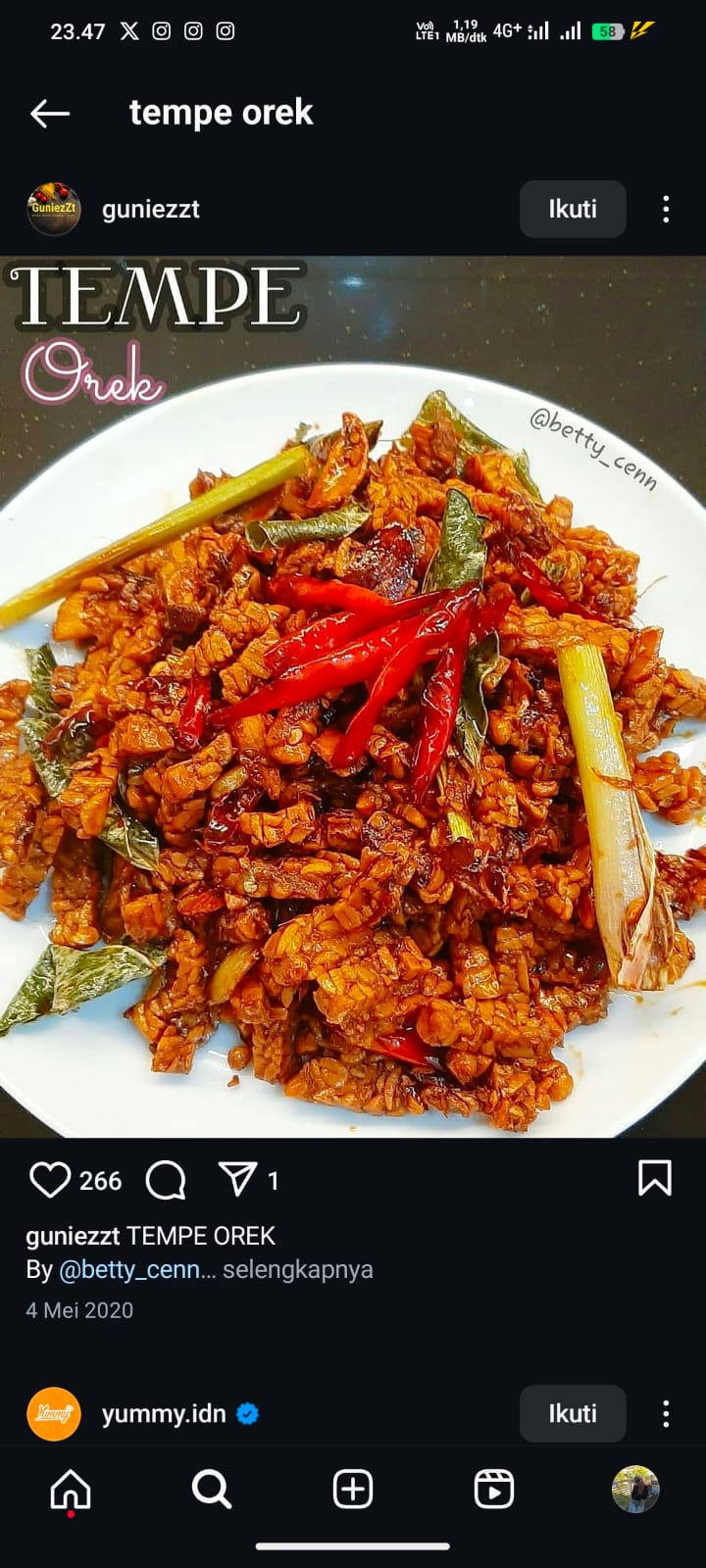 Resep Orek Tempe super enak